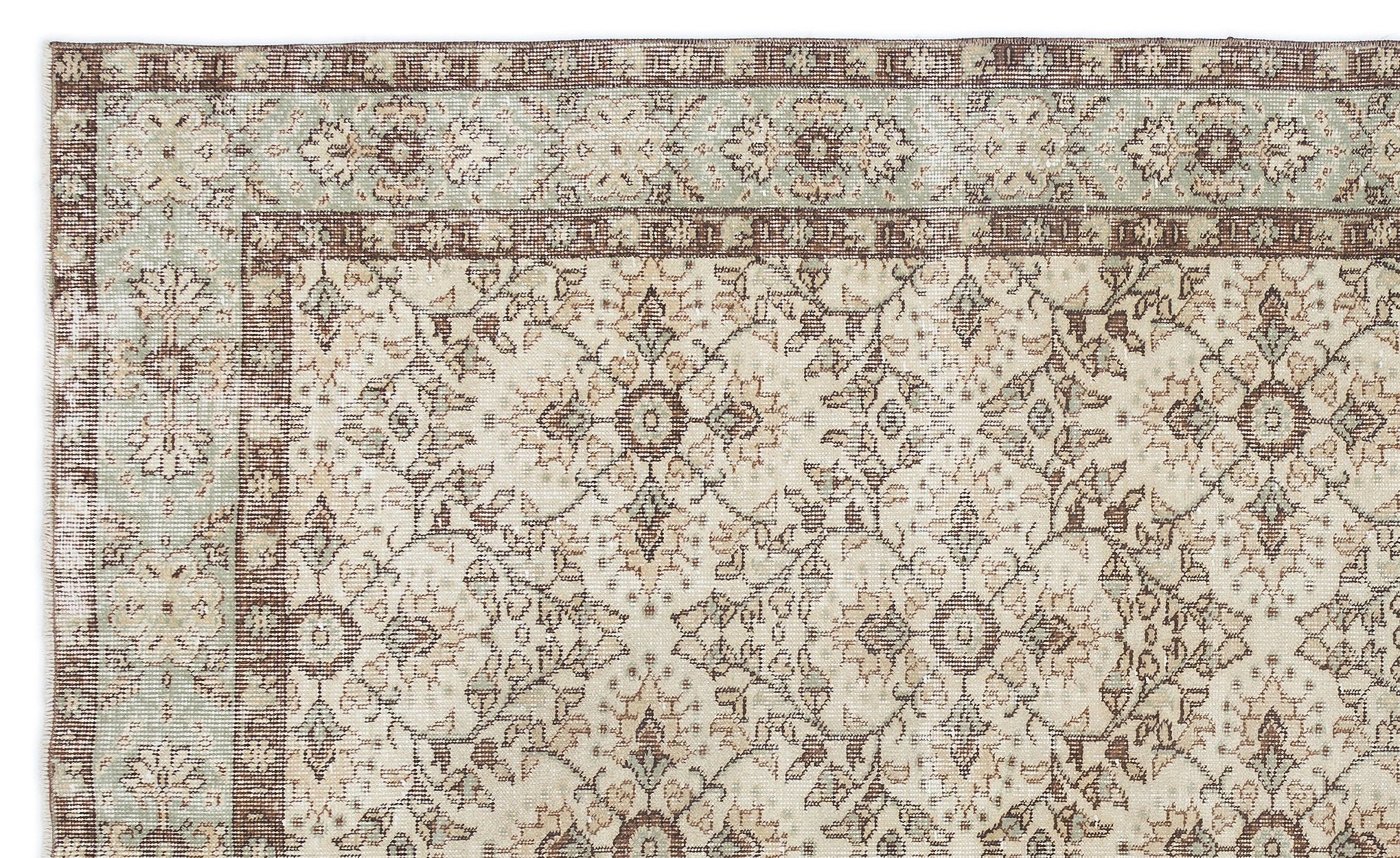 Atina 15610 Beige Vintage Wool Handmade Area Rug 5'7" x 9'6"