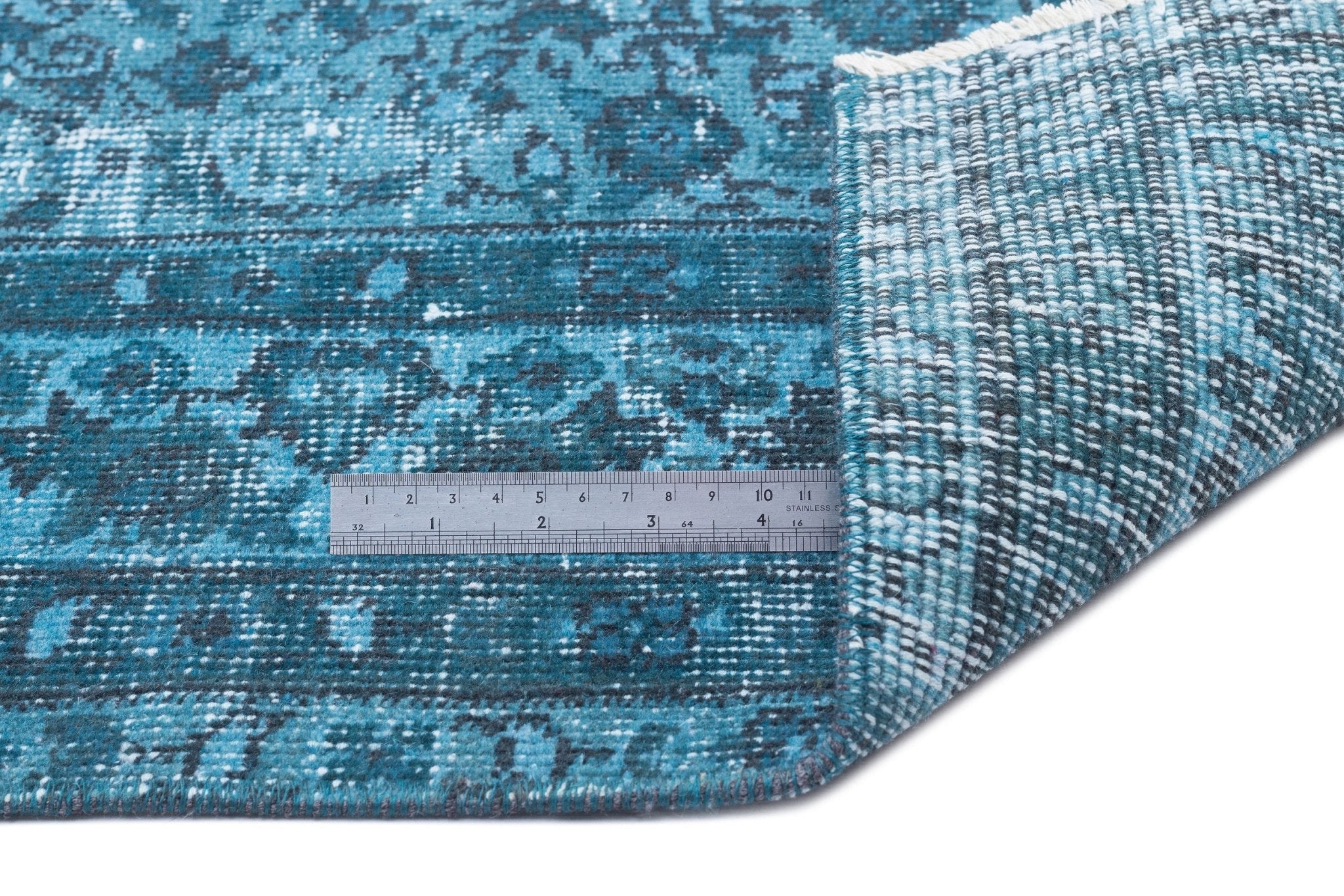 Atina 15615 Turquoise Vintage Wool Handmade Area Rug 5'7" x 8'11"