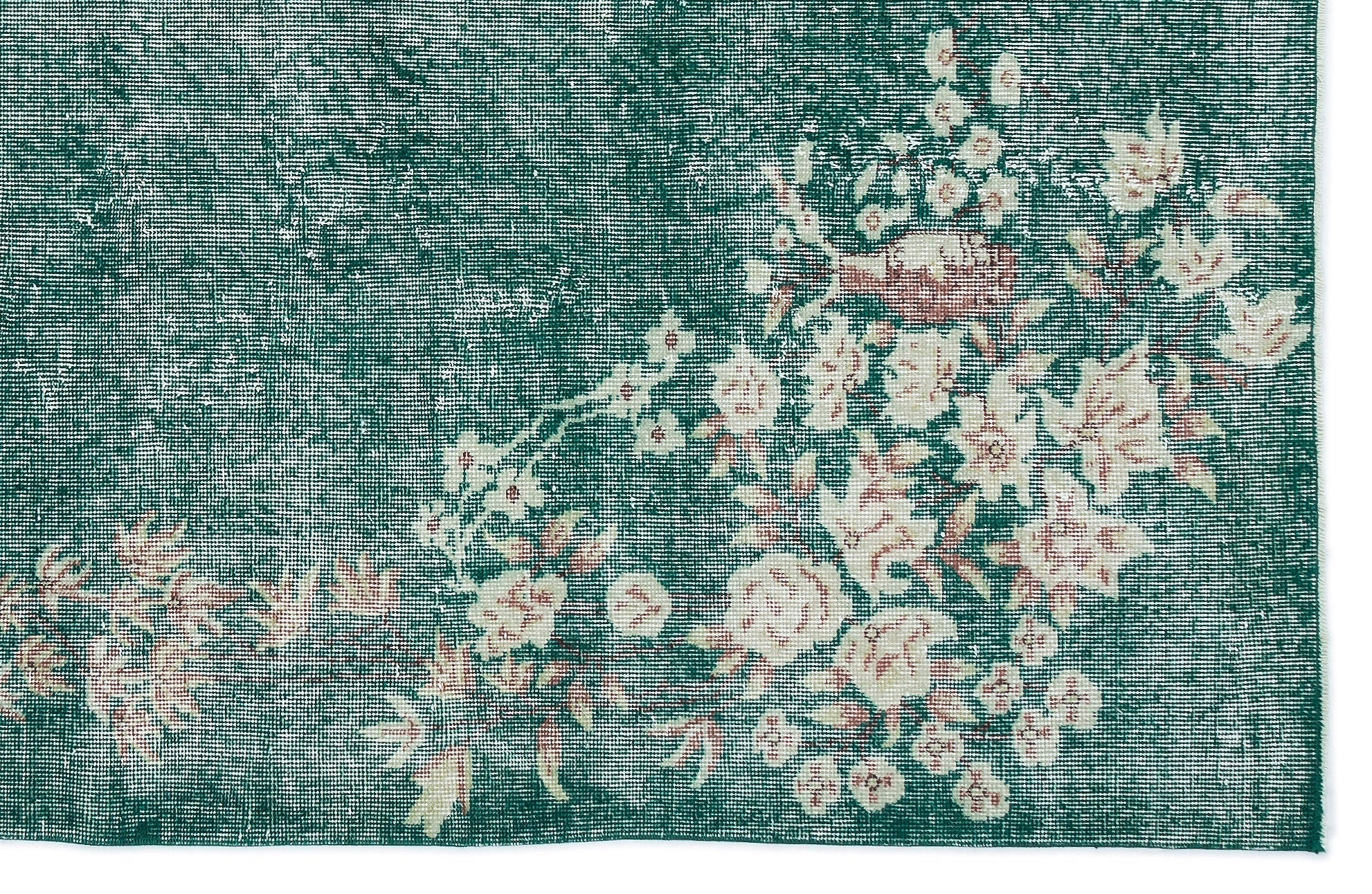 Atina 15633 Green Vintage Wool Handmade Area Rug 5'9" x 9'0"