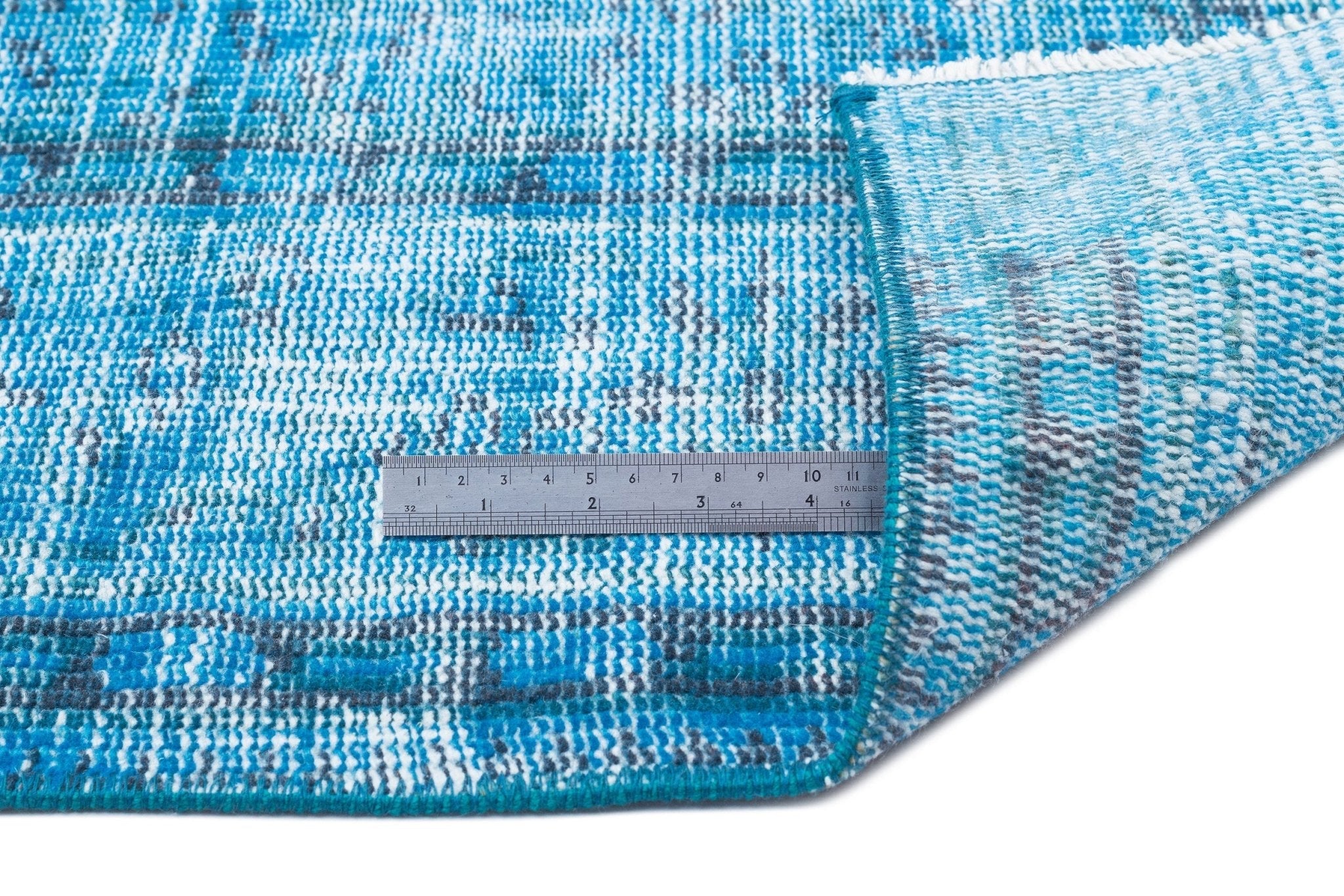 Atina 15640 Turquoise Vintage Wool Handmade Area Rug 5'4" x 9'3"