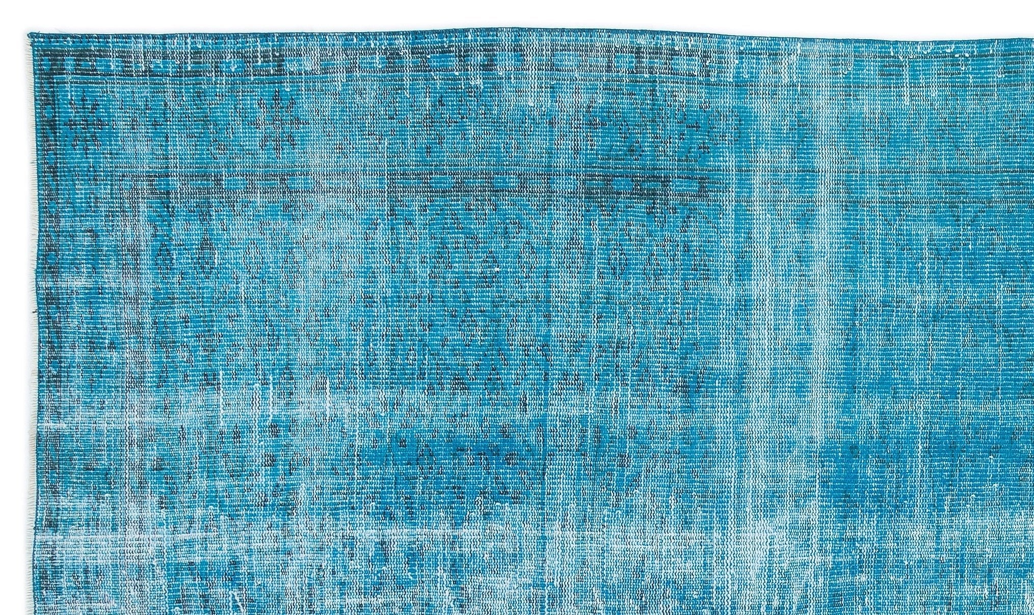 Atina 15640 Turquoise Vintage Wool Handmade Area Rug 5'4" x 9'3"