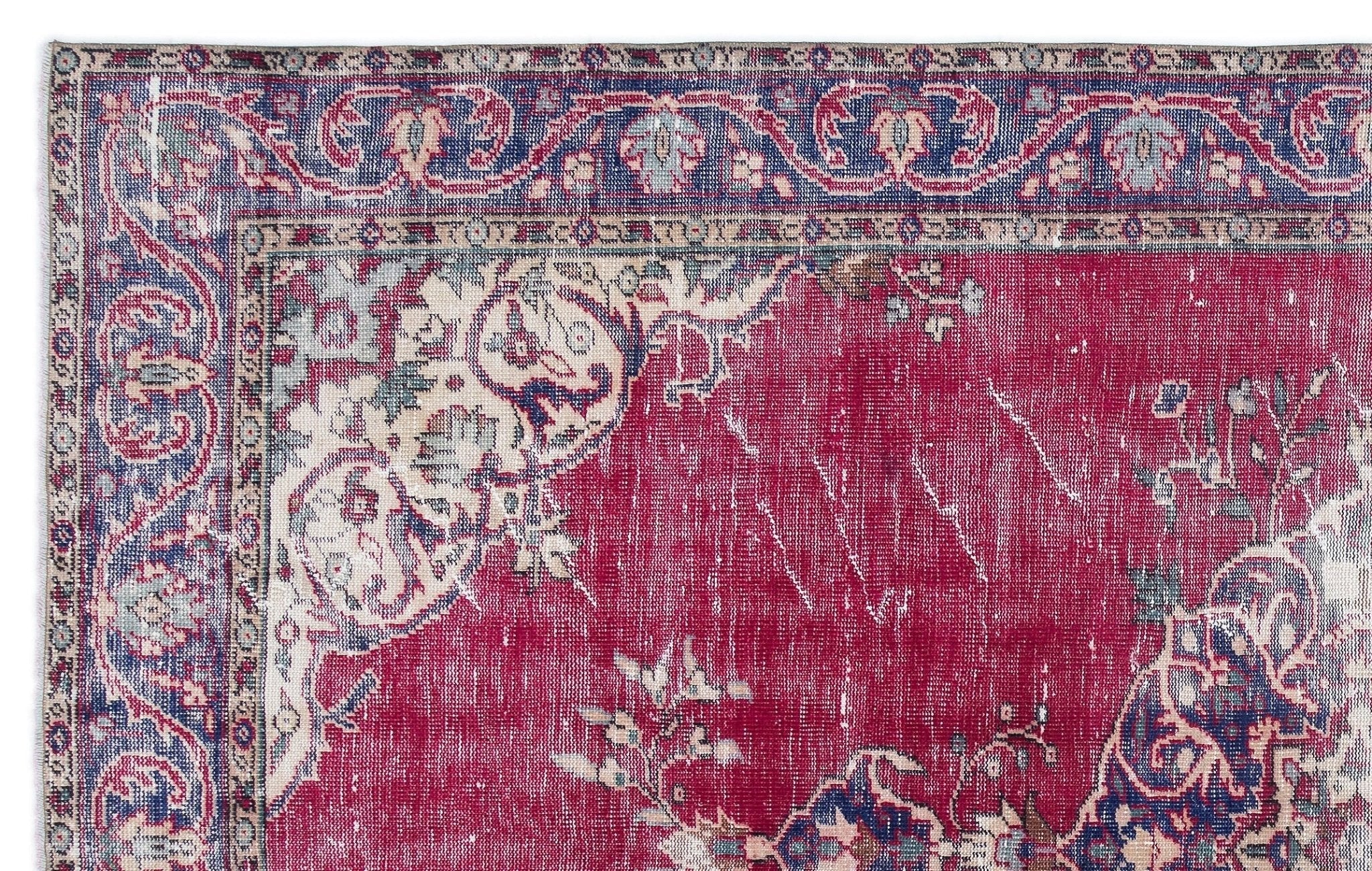 Atina 15746 Red Vintage Wool Handmade Area Rug 6'5" x 10'2"