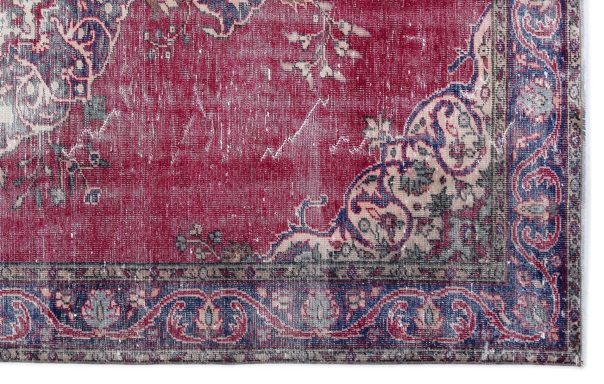 Atina 15746 Red Vintage Wool Handmade Area Rug 6'5" x 10'2"