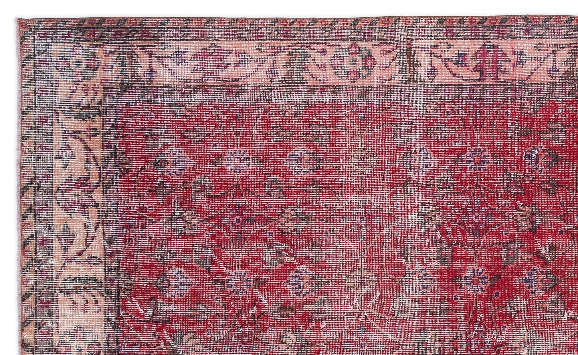 Atina 15762 Red Vintage Wool Handmade Area Rug 4'11" x 11'1"