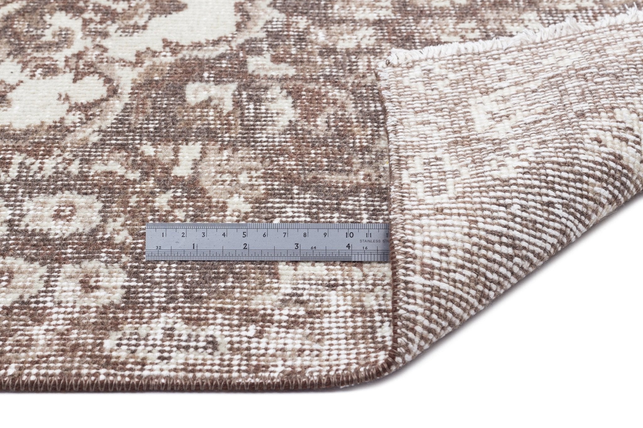 Atina 15770 Beige Vintage Wool Handmade Area Rug 5'6" x 9'2"