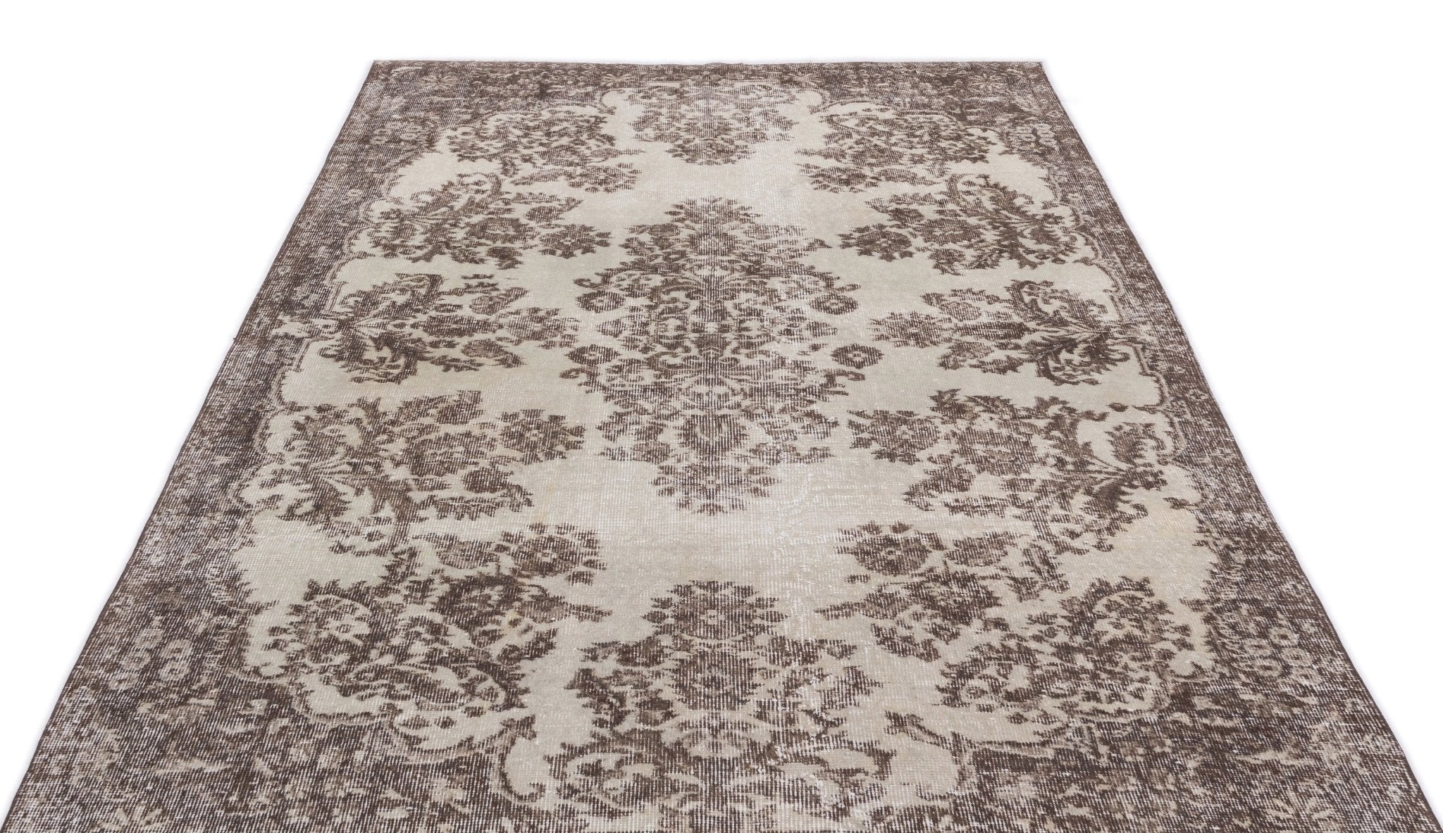 Atina 15770 Beige Vintage Wool Handmade Area Rug 5'6" x 9'2"