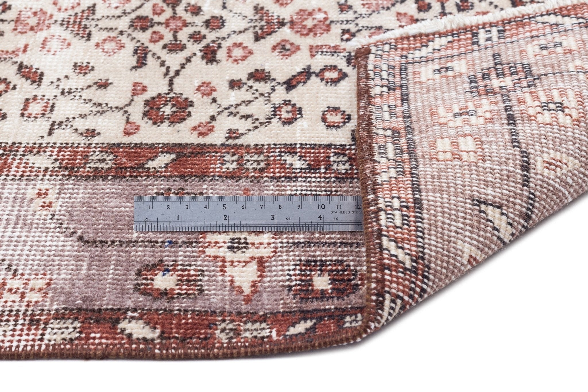 Atina 15786 Beige Vintage Wool Handmade Area Rug 5'3" x 8'8"
