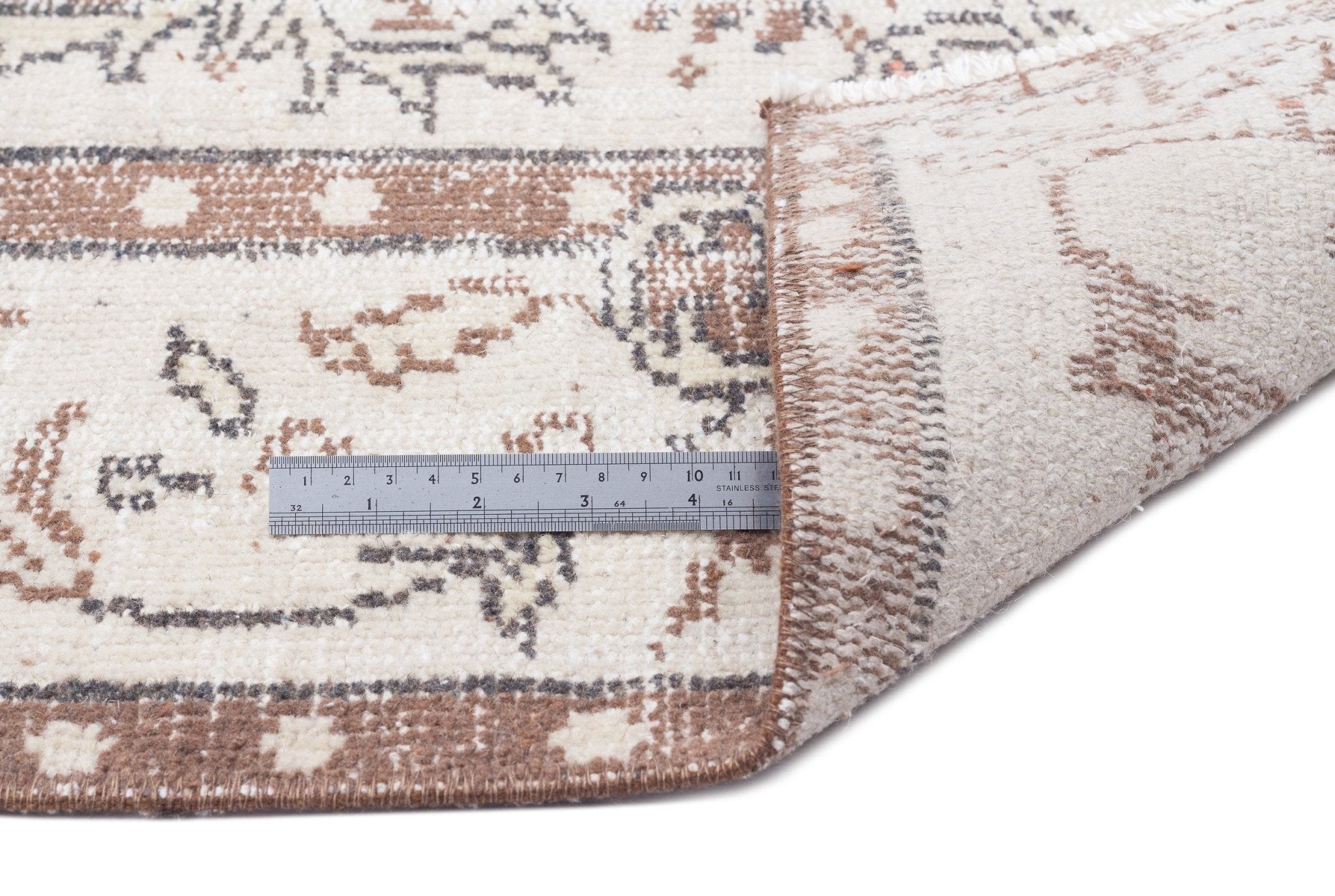 Atina 15787 Beige Vintage Wool Handmade Area Rug 5'11" x 9'1"