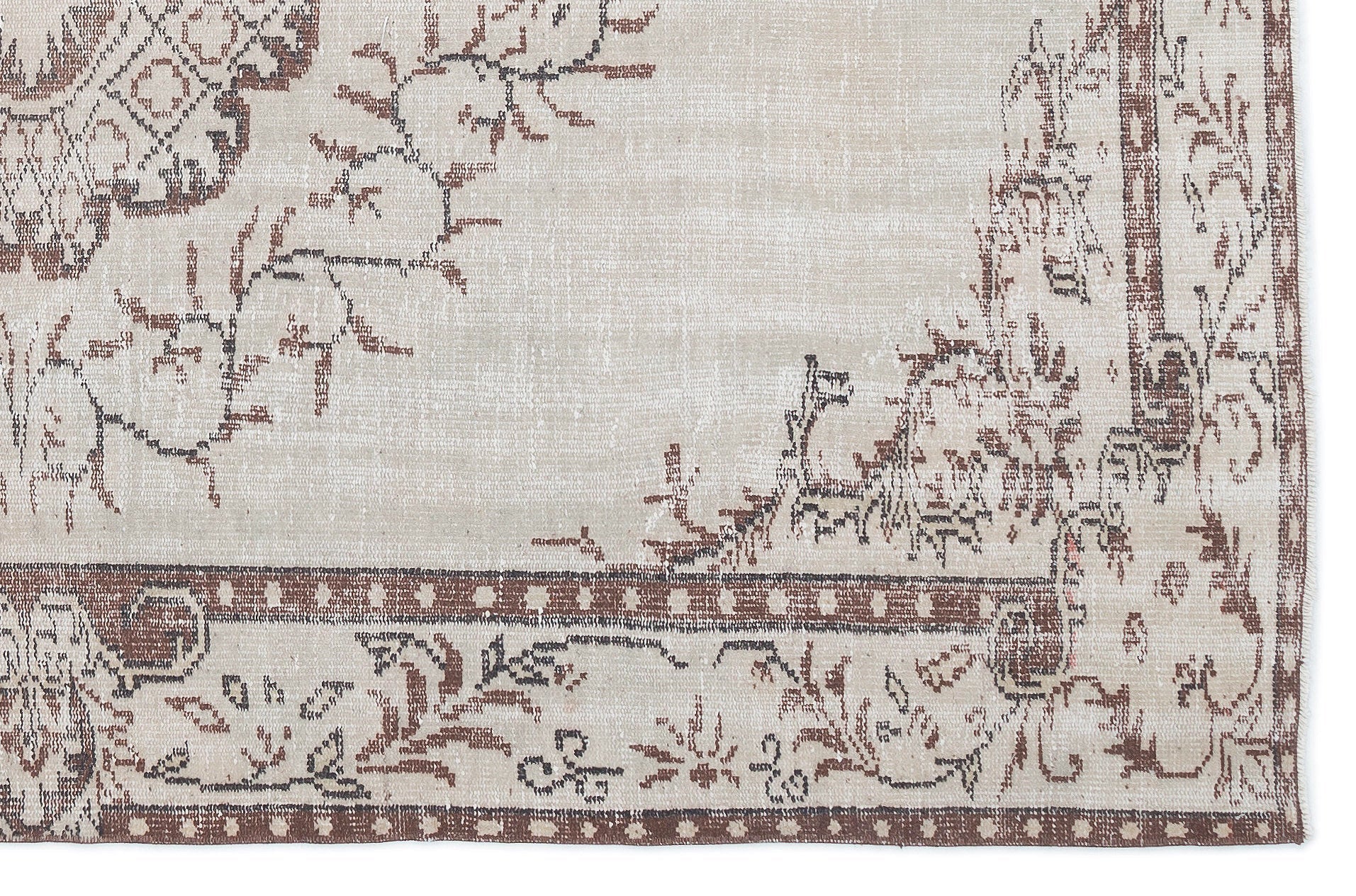Atina 15787 Beige Vintage Wool Handmade Area Rug 5'11" x 9'1"
