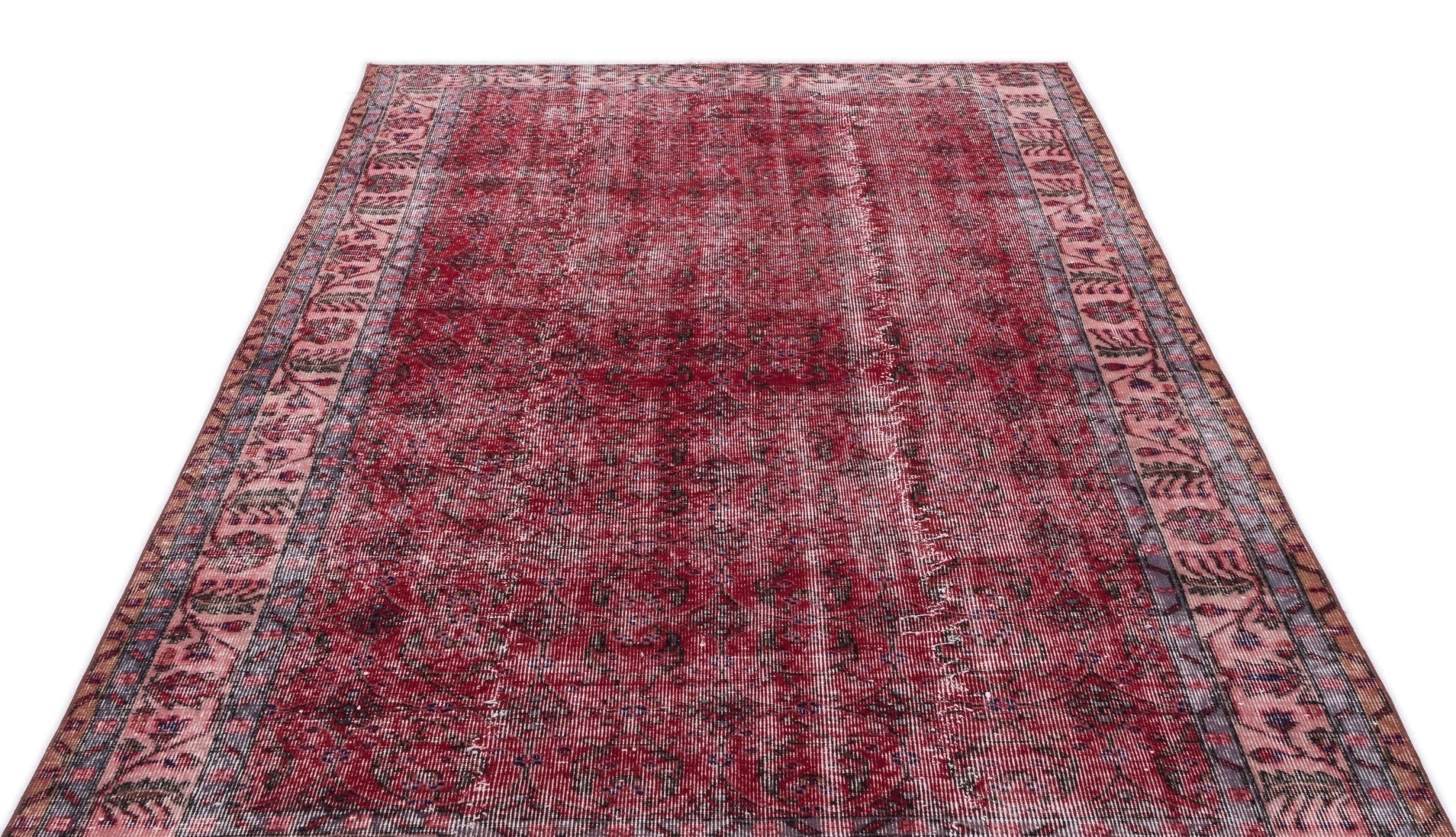 Atina 15804 Red Vintage Wool Handmade Area Rug 5'6" x 9'3"