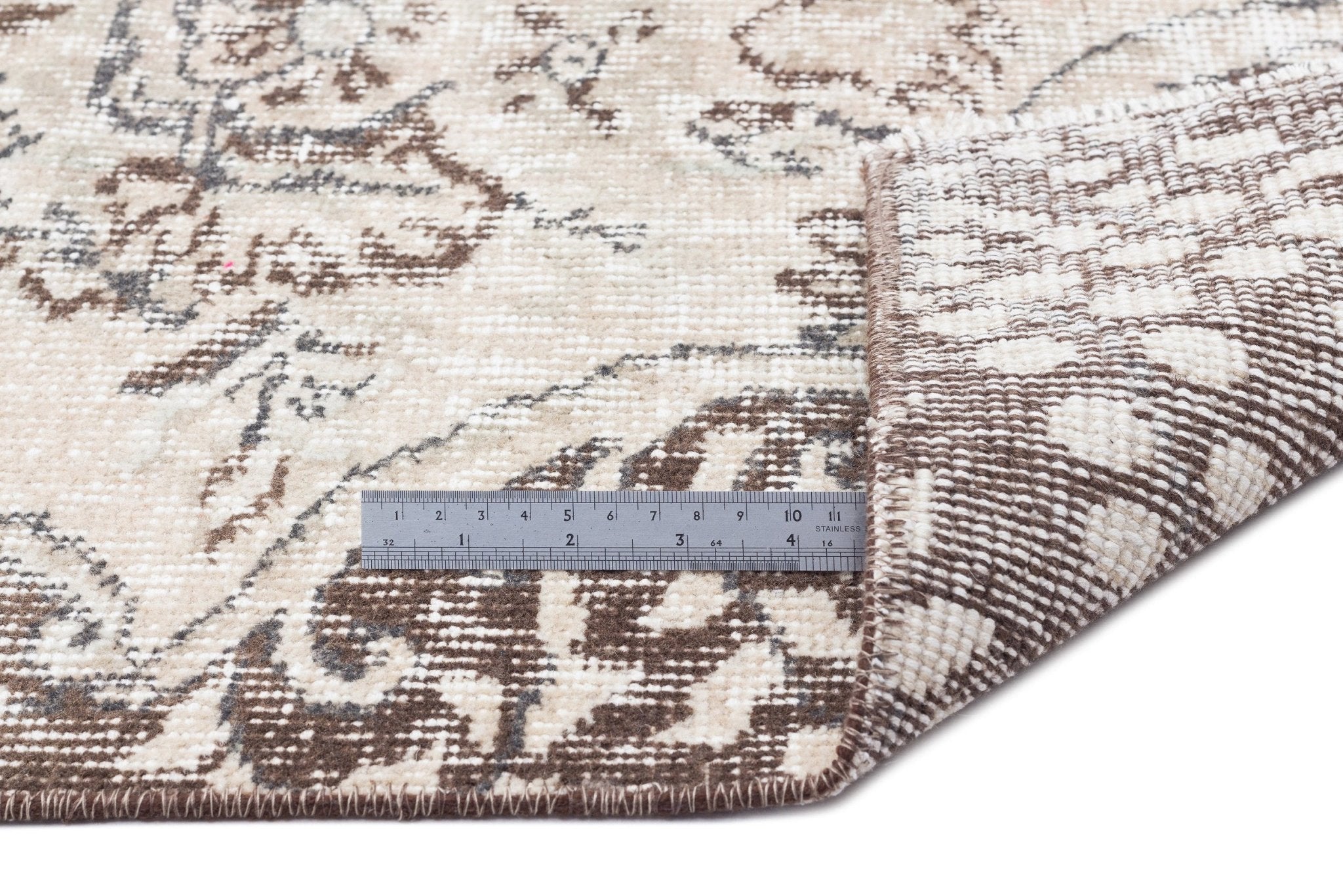Atina 15824 Beige Vintage Wool Handmade Area Rug 5'8" x 9'2"