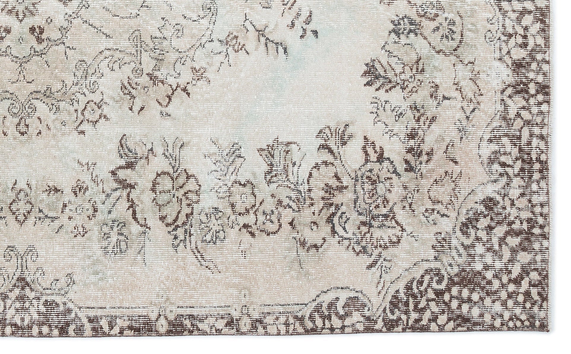 Atina 15824 Beige Vintage Wool Handmade Area Rug 5'8" x 9'2"