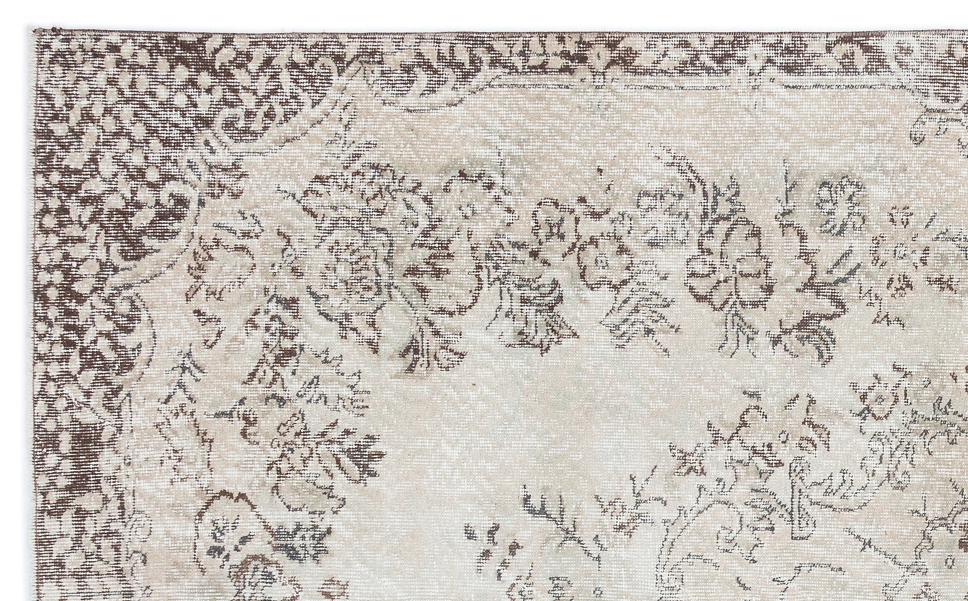 Atina 15824 Beige Vintage Wool Handmade Area Rug 5'8" x 9'2"