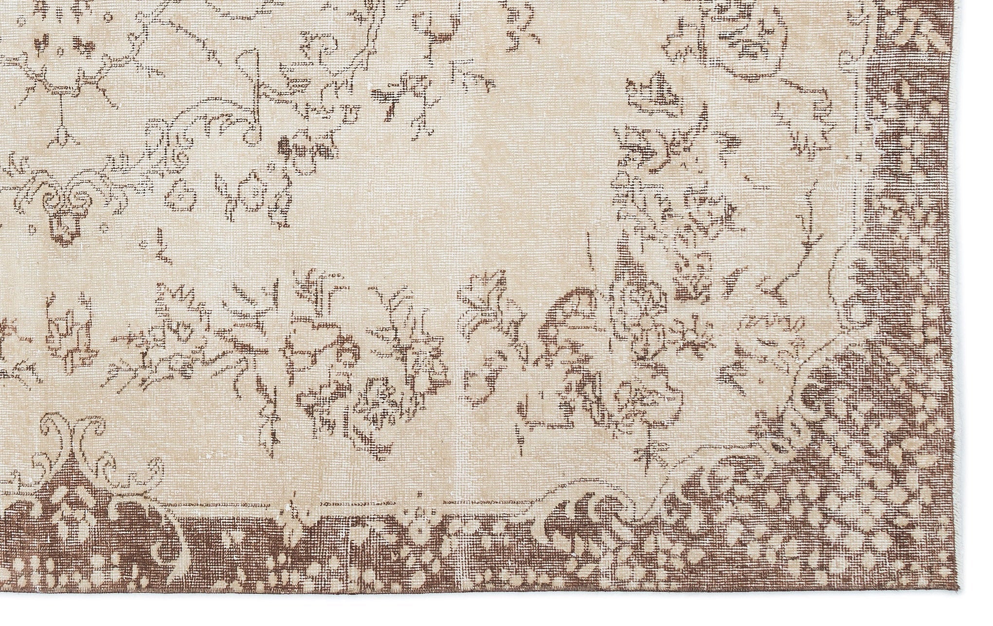 Atina 15851 Beige Vintage Wool Handmade Area Rug 6'0" x 9'7"