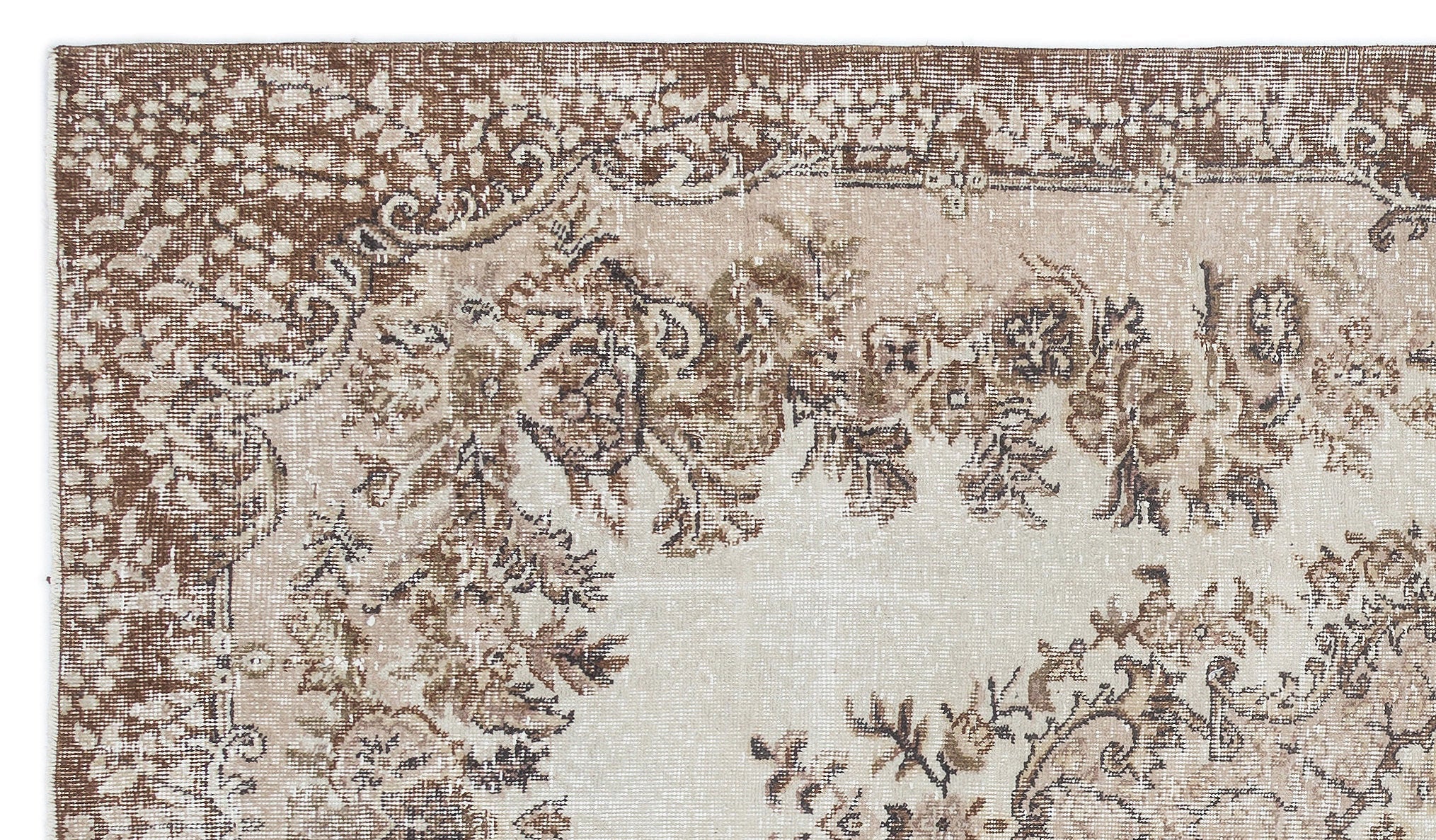 Atina 15907 Beige Vintage Wool Handmade Area Rug 5'7" x 9'7"