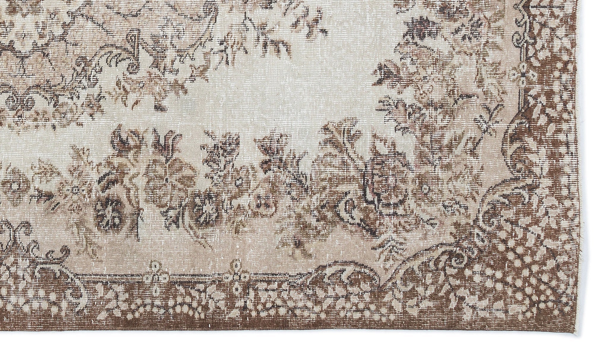 Atina 15907 Beige Vintage Wool Handmade Area Rug 5'7" x 9'7"