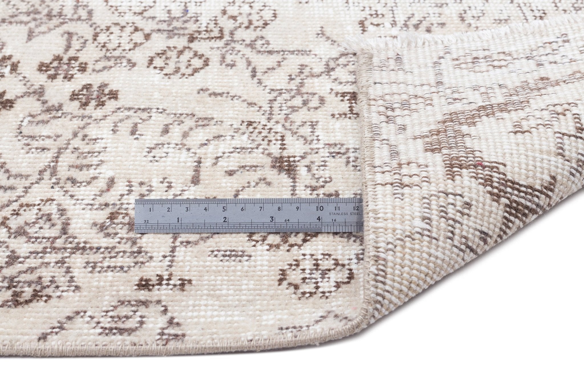 Atina 15914 Beige Vintage Wool Handmade Area Rug 5'6" x 8'9"