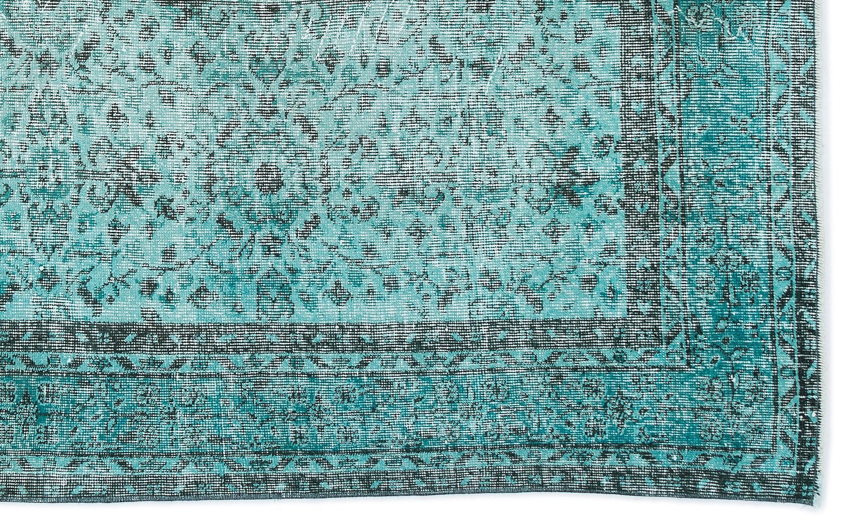 Atina 15944 Turquoise Vintage Wool Handmade Area Rug 4'11" x 8'3"