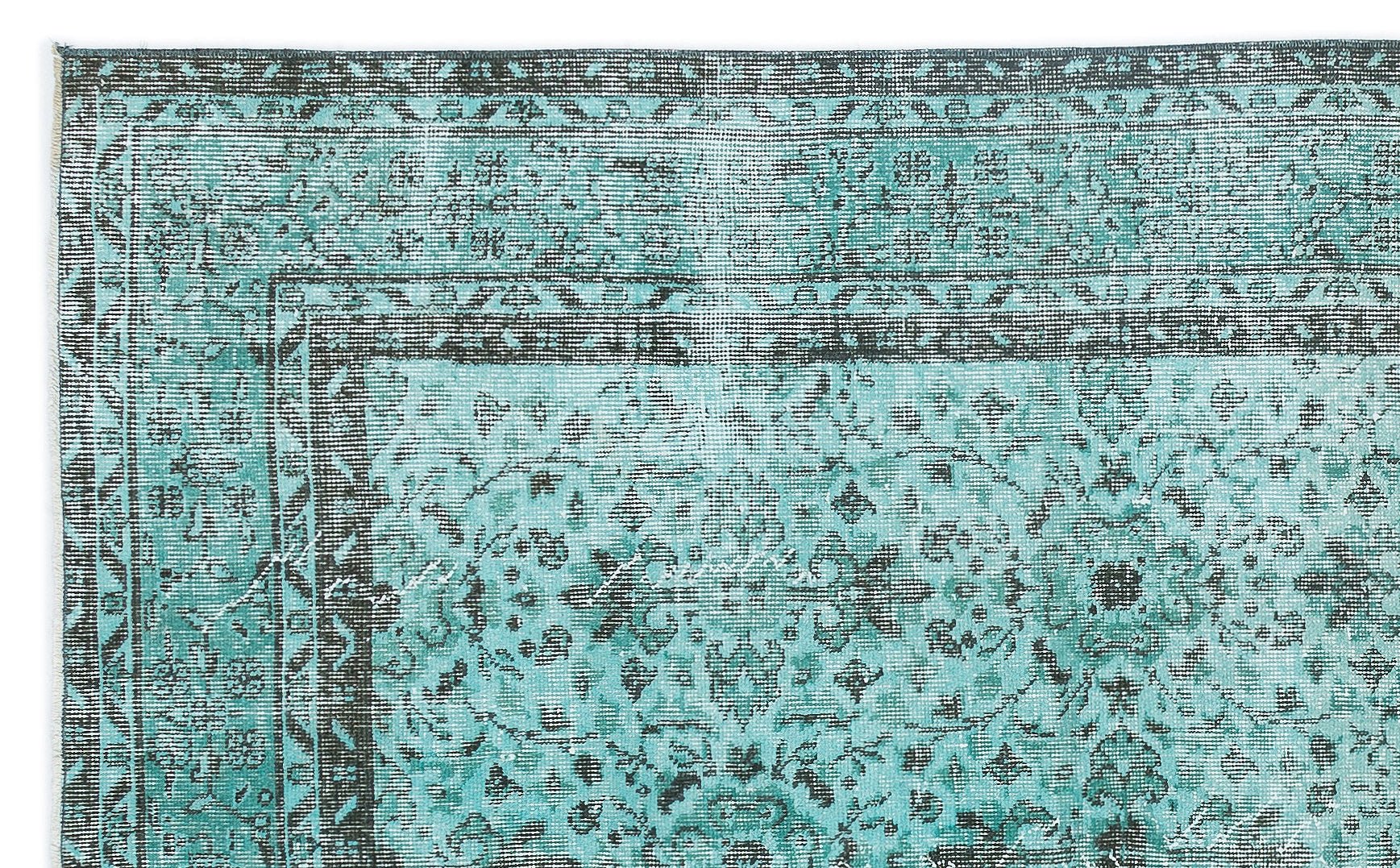 Atina 15944 Turquoise Vintage Wool Handmade Area Rug 4'11" x 8'3"