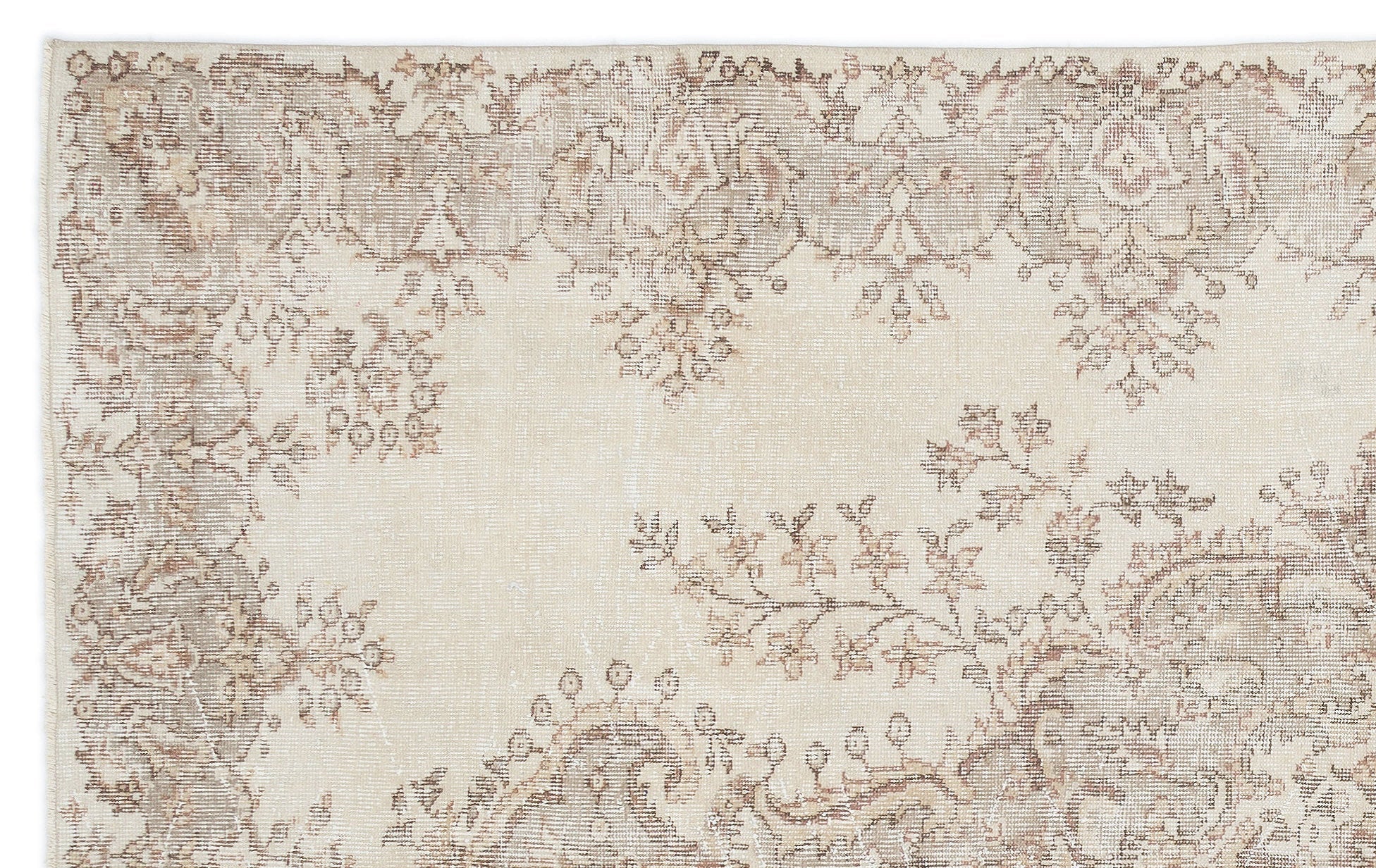 Atina 15962 Beige Vintage Wool Handmade Area Rug 5'9" x 9'2"