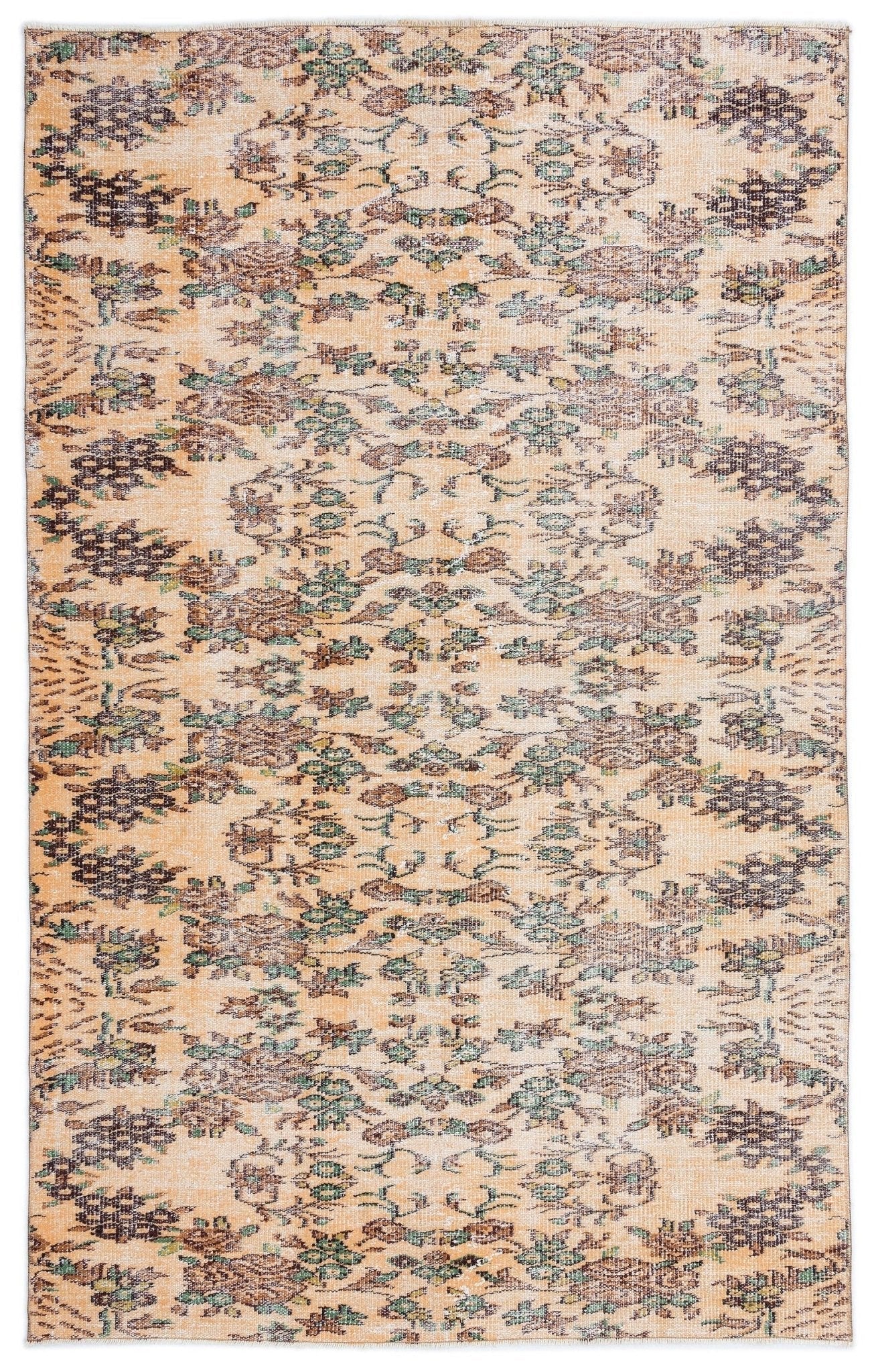 Atina 16005 Cream Vintage Wool Handmade Area Rug 5'2" x 8'2"