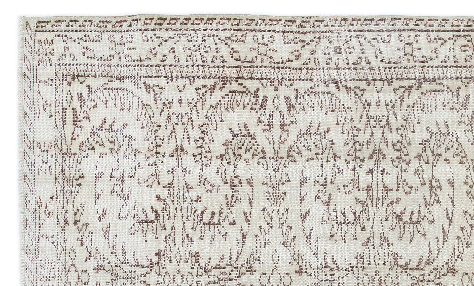 Atina 16144 Cream Vintage Wool Handmade Area Rug 4'11" x 8'6"