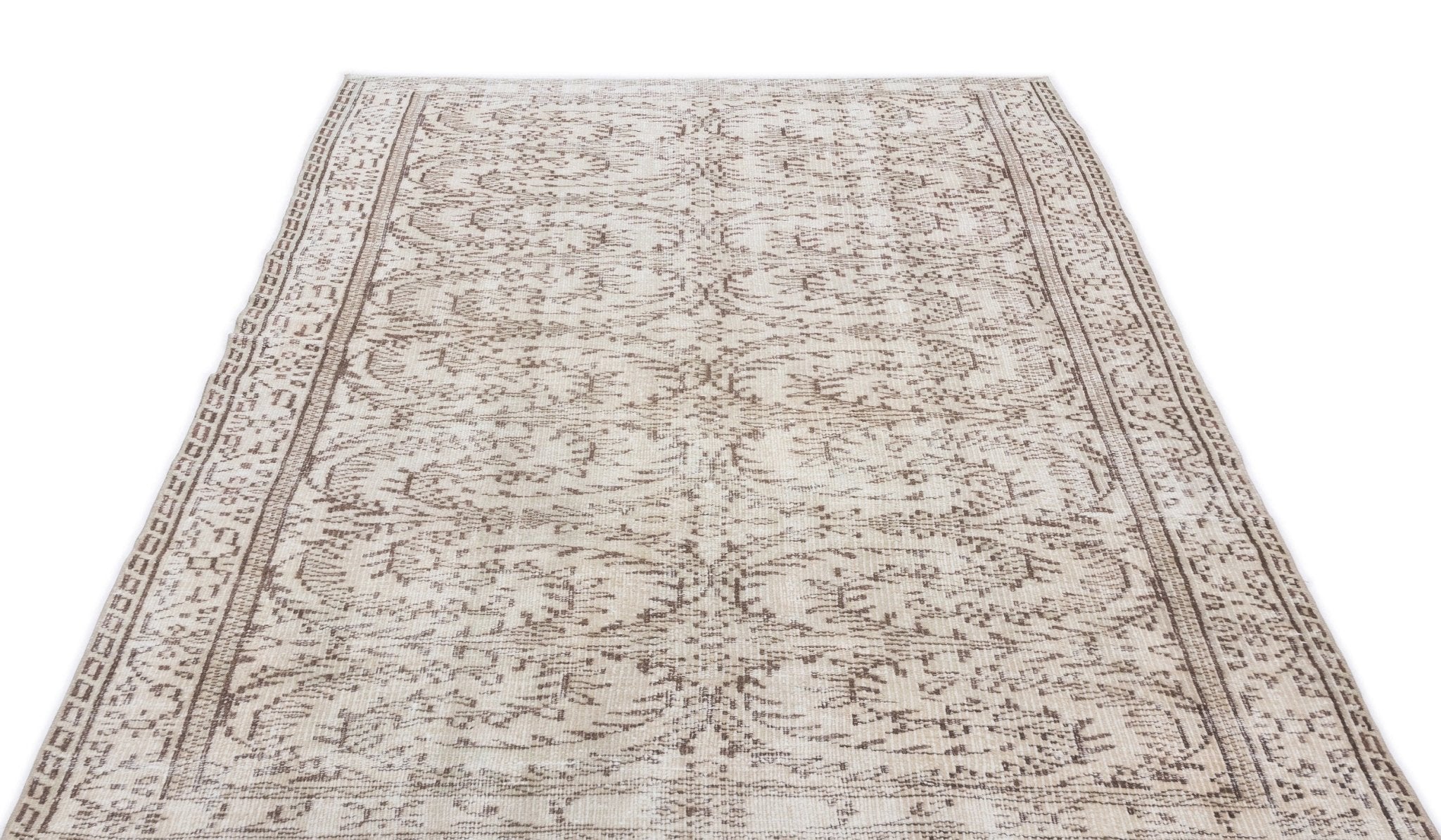 Atina 16144 Cream Vintage Wool Handmade Area Rug 4'11" x 8'6"