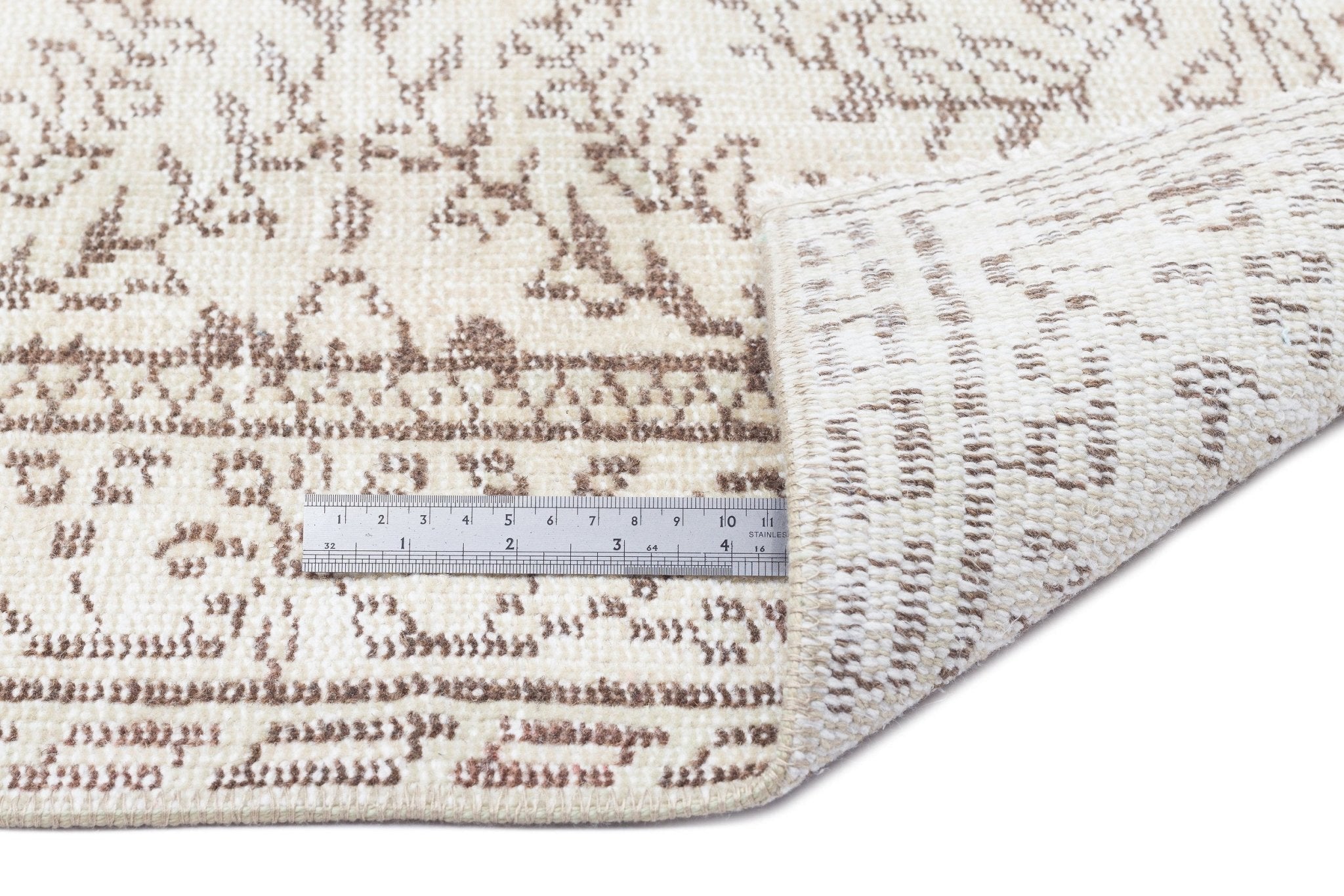 Atina 16144 Cream Vintage Wool Handmade Area Rug 4'11" x 8'6"