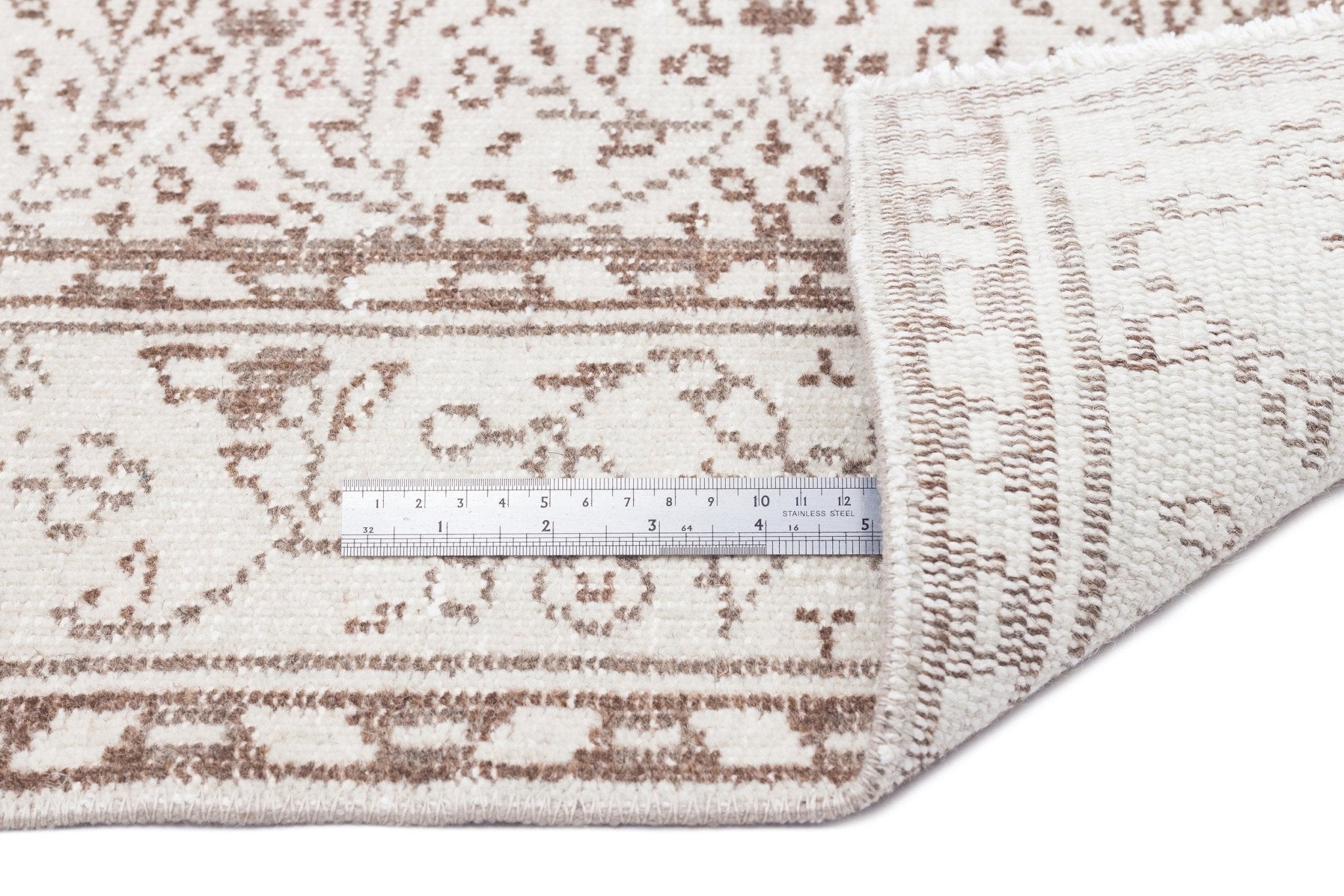 Atina 16222 Beige Vintage Wool Handmade Area Rug 5'3" x 8'11"