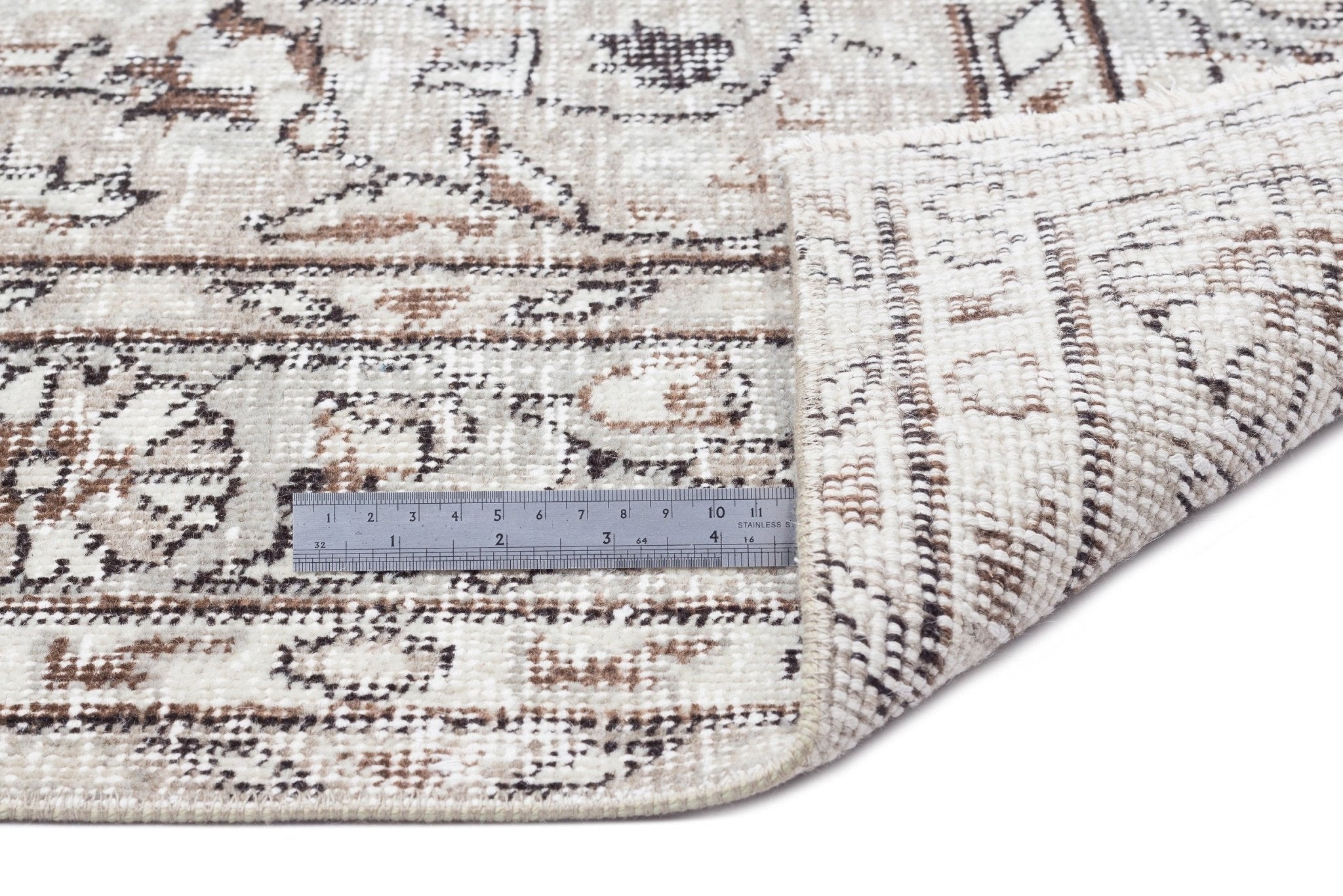 Atina 16226 Beige Vintage Wool Handmade Area Rug 5'5" x 9'5"