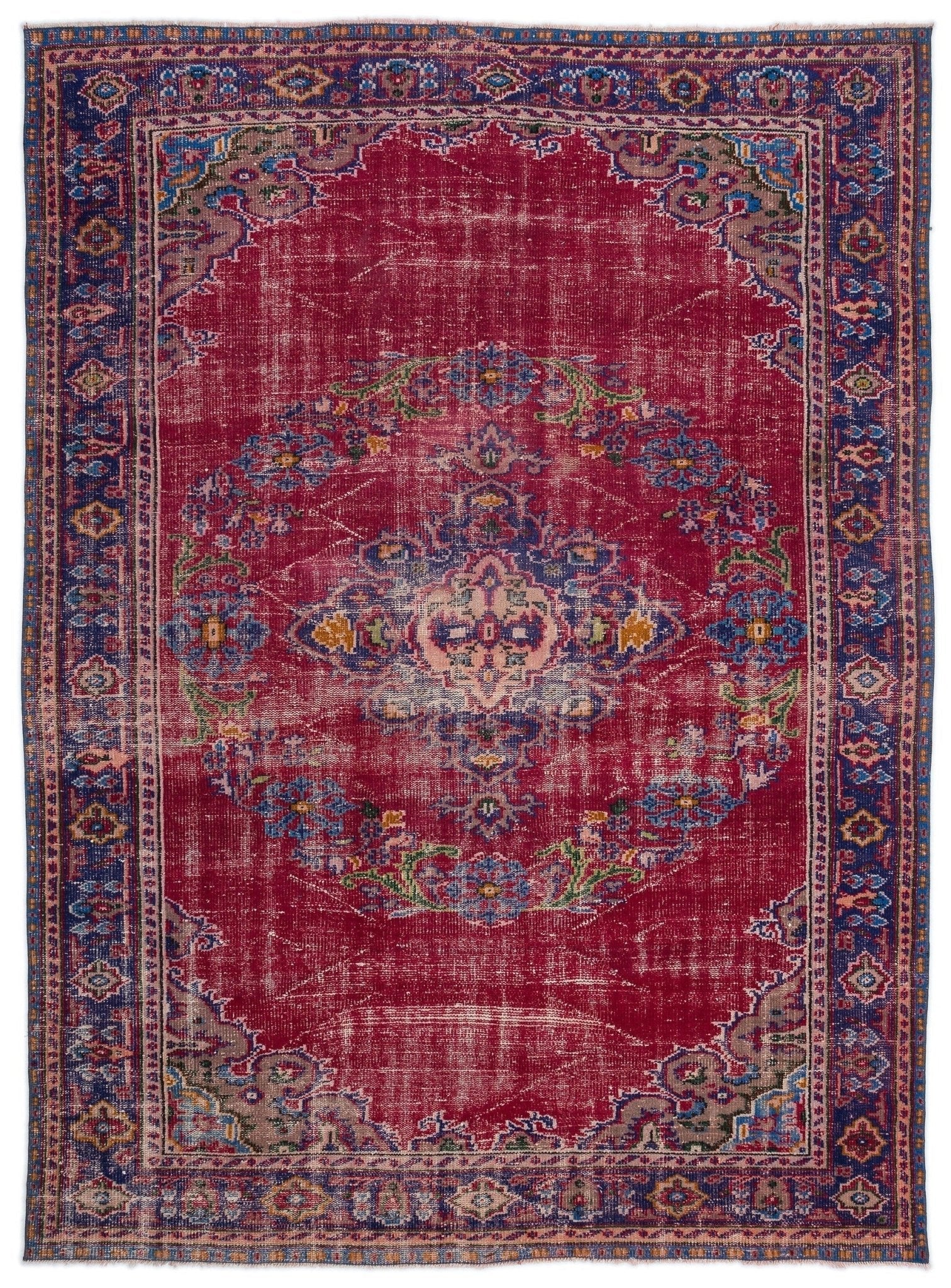 Atina 16292 Red Vintage Wool Handmade Area Rug 6'2" x 9'4"