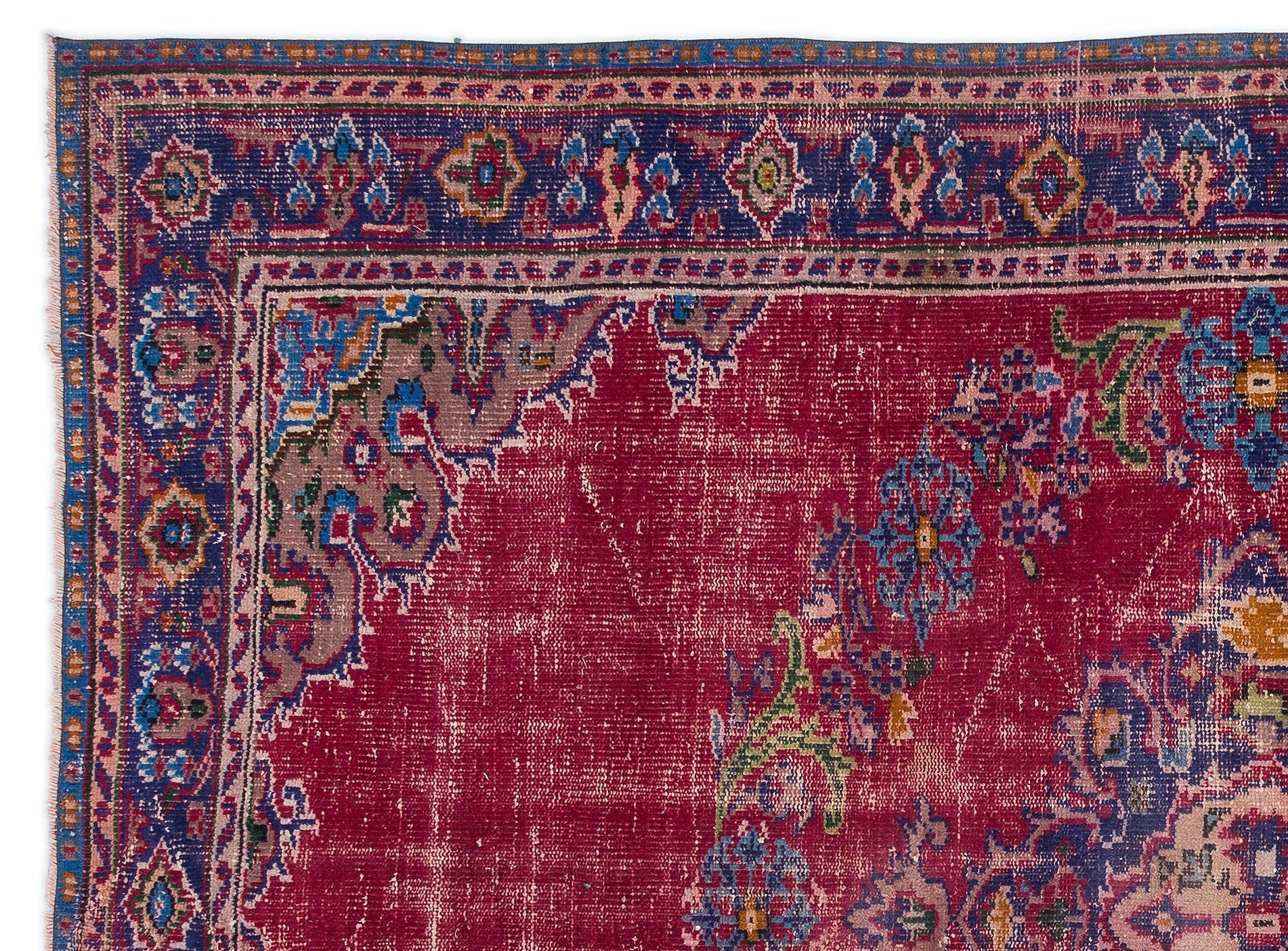 Atina 16292 Red Vintage Wool Handmade Area Rug 6'2" x 9'4"