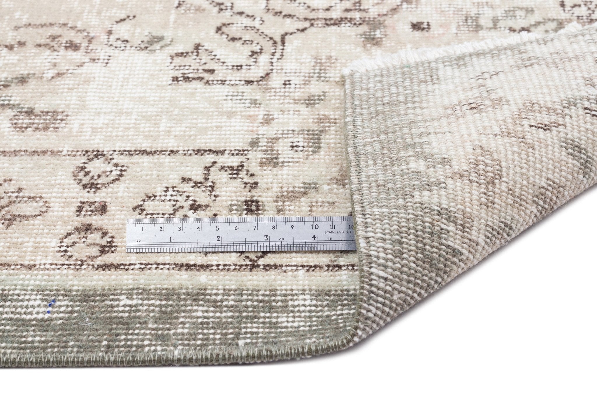 Atina 16310 Beige Vintage Wool Handmade Area Rug 5'11" x 9'2"