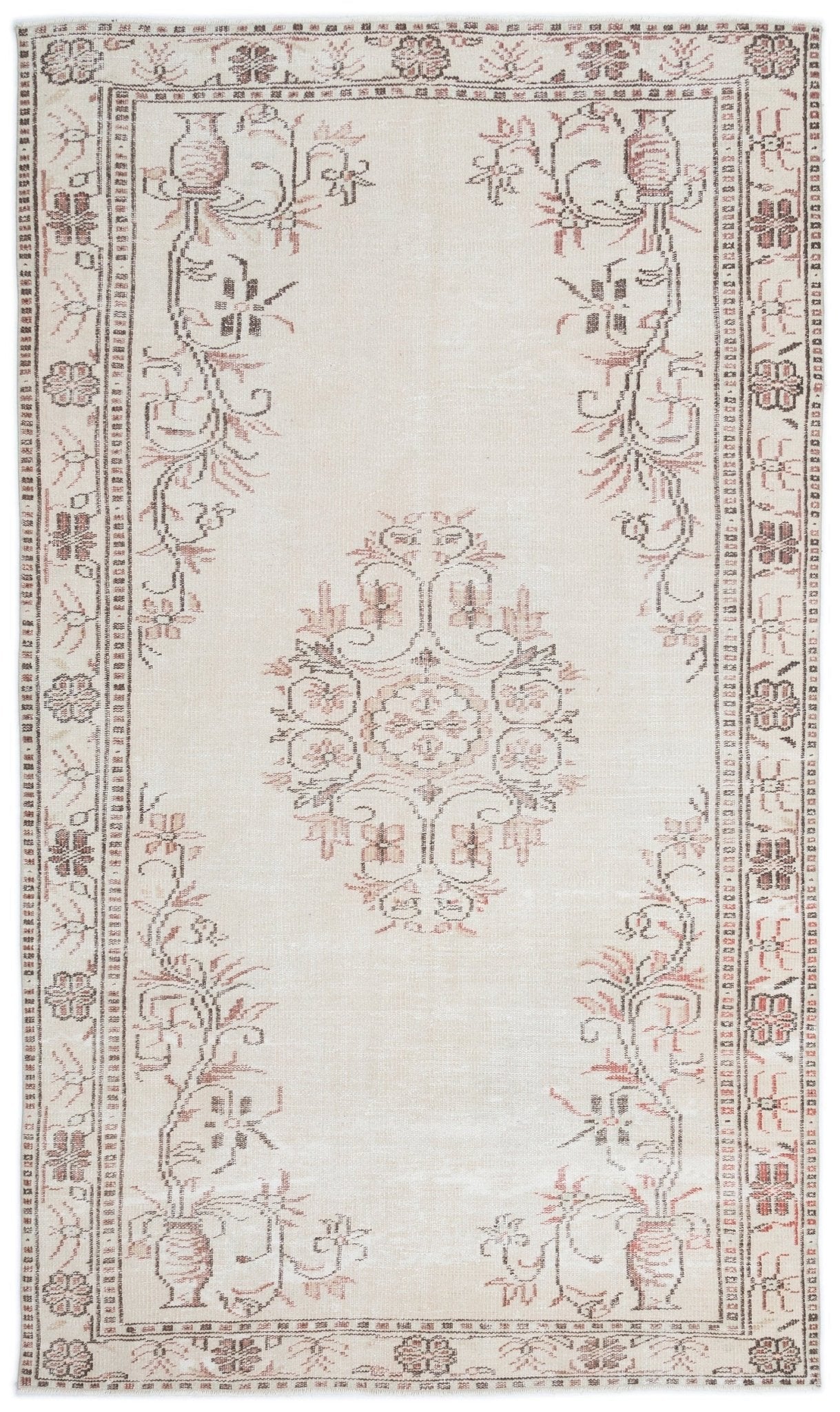 Atina 16367 Beige Vintage Wool Handmade Area Rug 5'5" x 9'3"