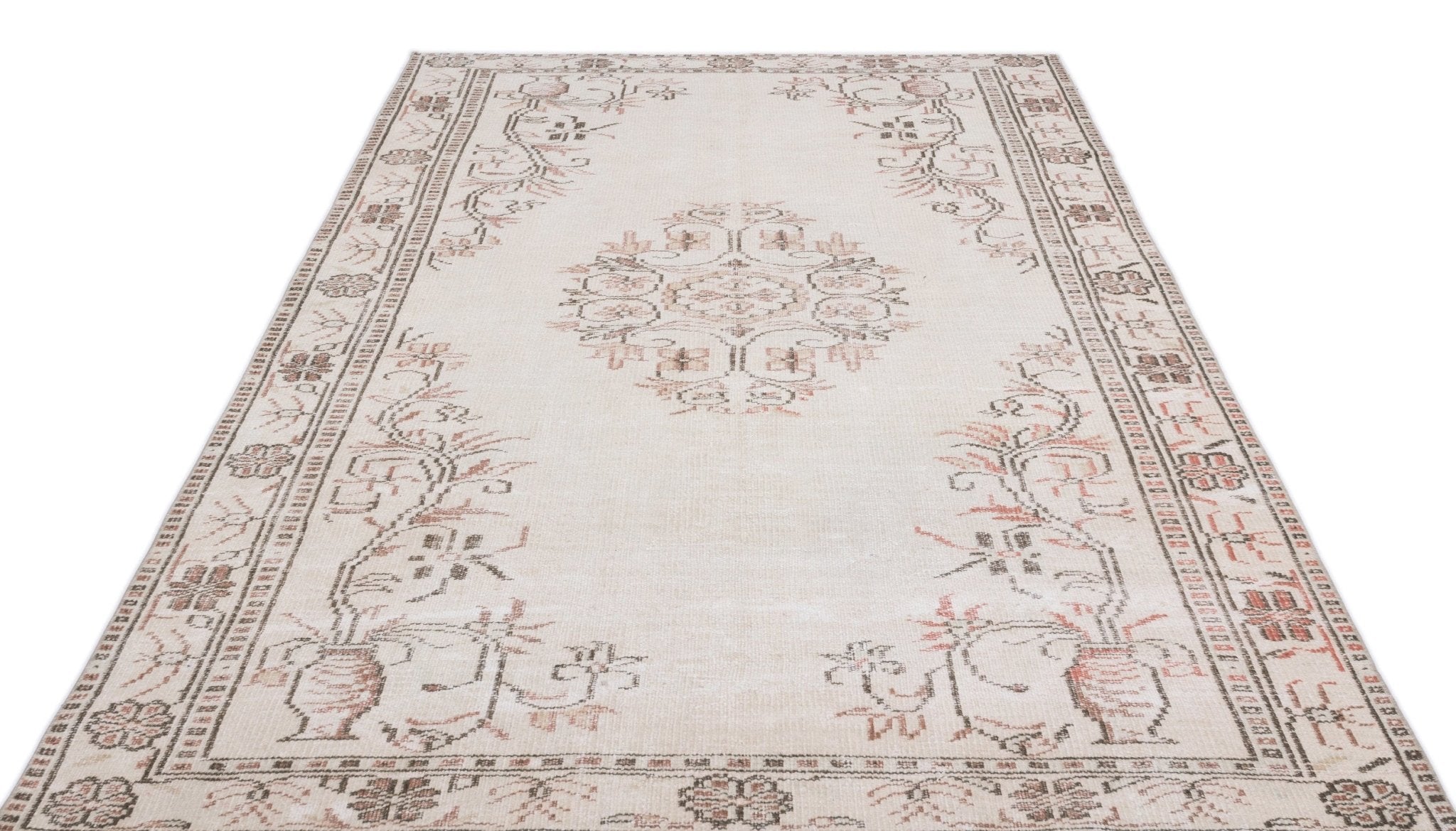 Atina 16367 Beige Vintage Wool Handmade Area Rug 5'5" x 9'3"