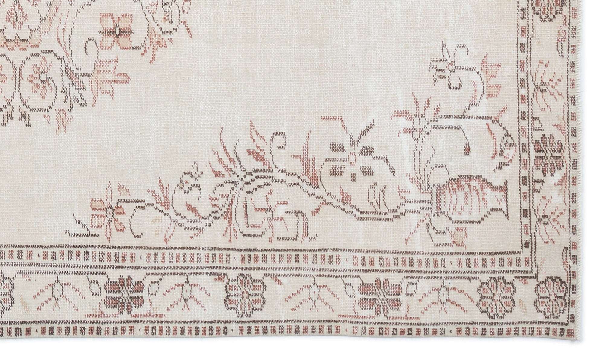 Atina 16367 Beige Vintage Wool Handmade Area Rug 5'5" x 9'3"