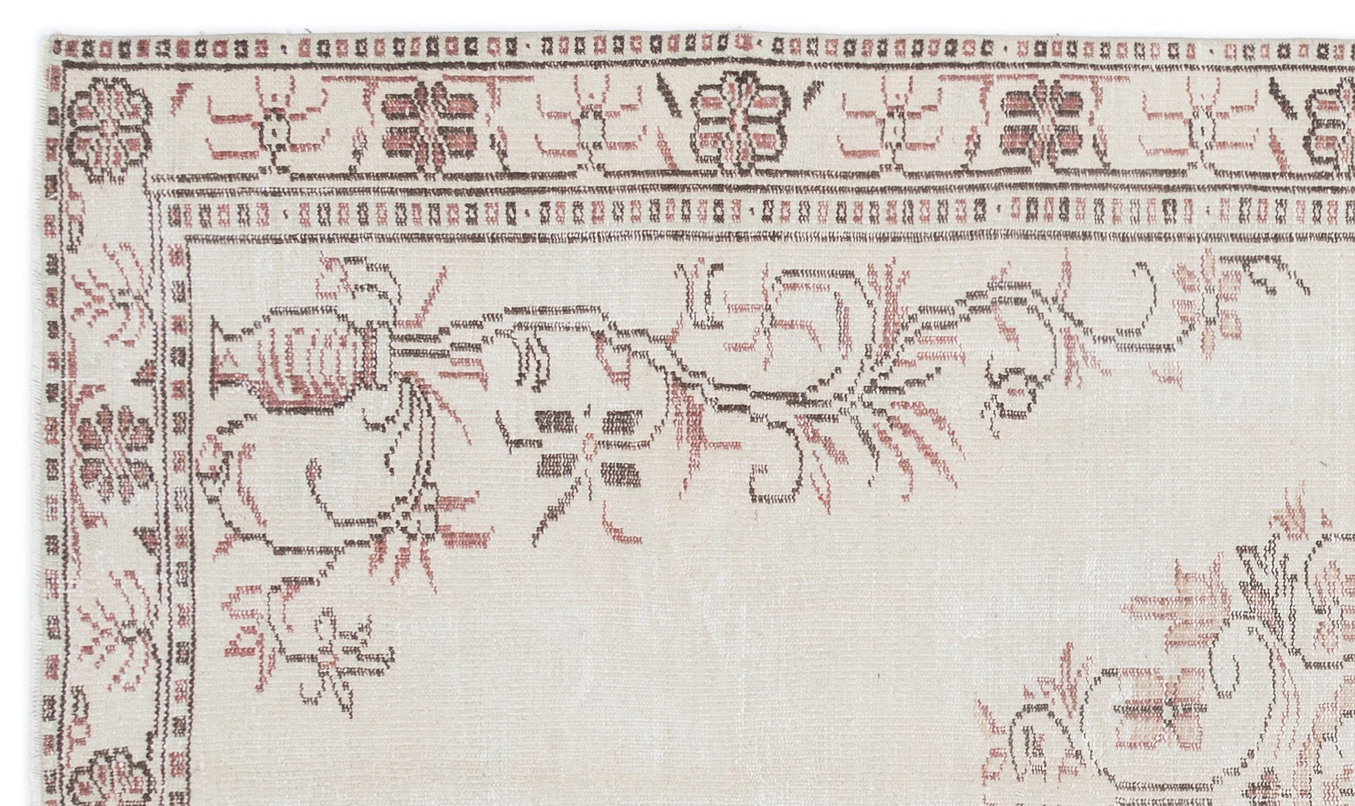 Atina 16367 Beige Vintage Wool Handmade Area Rug 5'5" x 9'3"