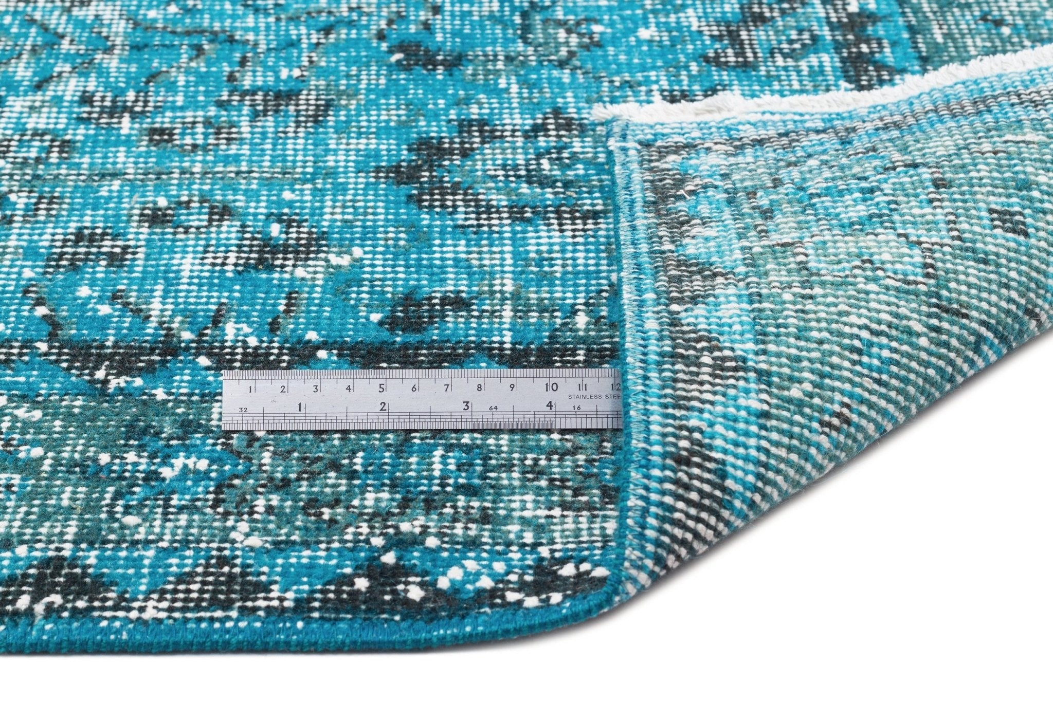 Atina 16552 Turquoise Vintage Wool Handmade Area Rug 5'6" x 8'11"