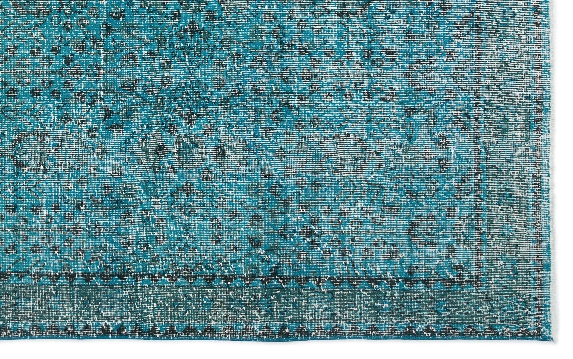Atina 16552 Turquoise Vintage Wool Handmade Area Rug 5'6" x 8'11"