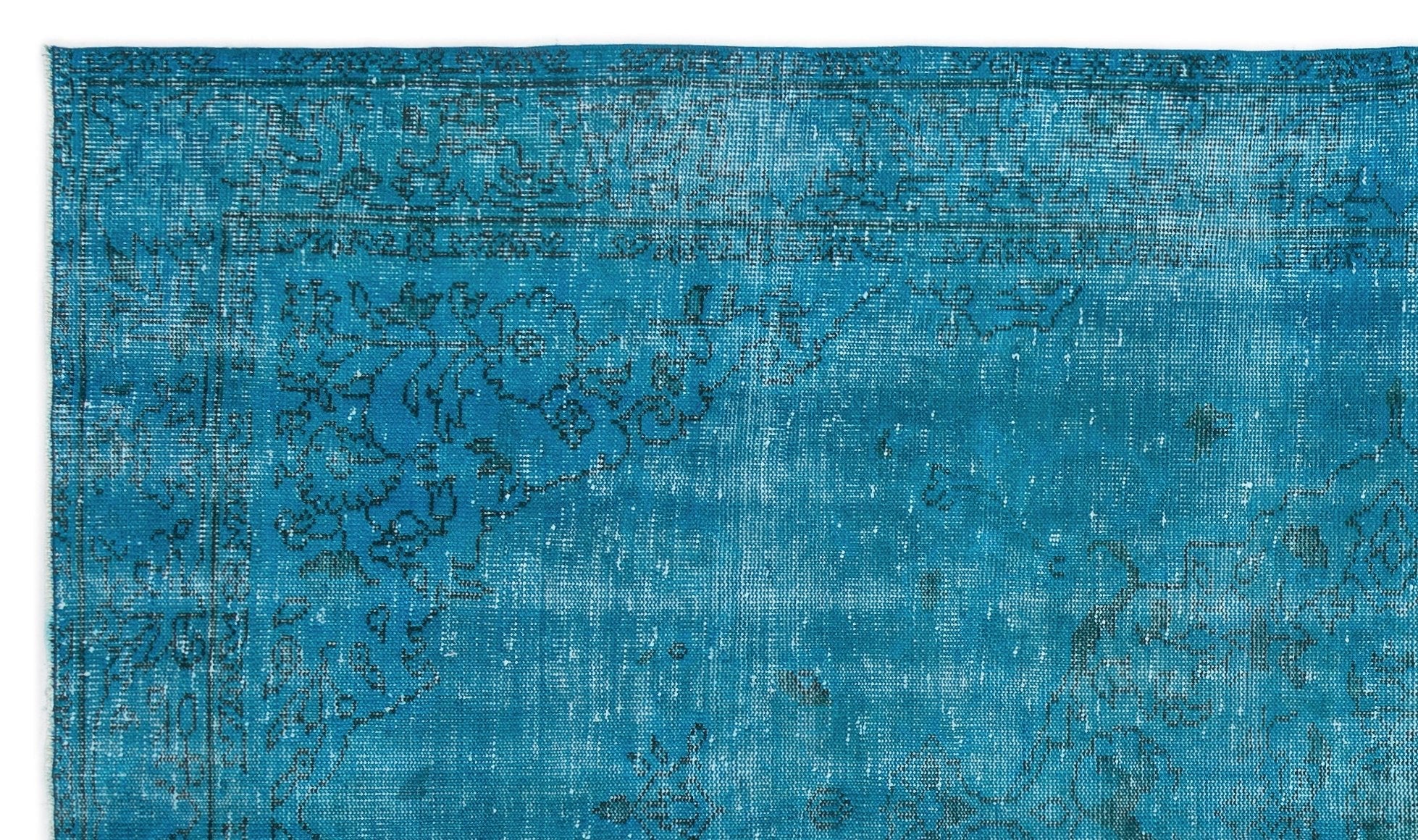Atina 16555 Turquoise Vintage Wool Handmade Area Rug 5'4" x 9'3"