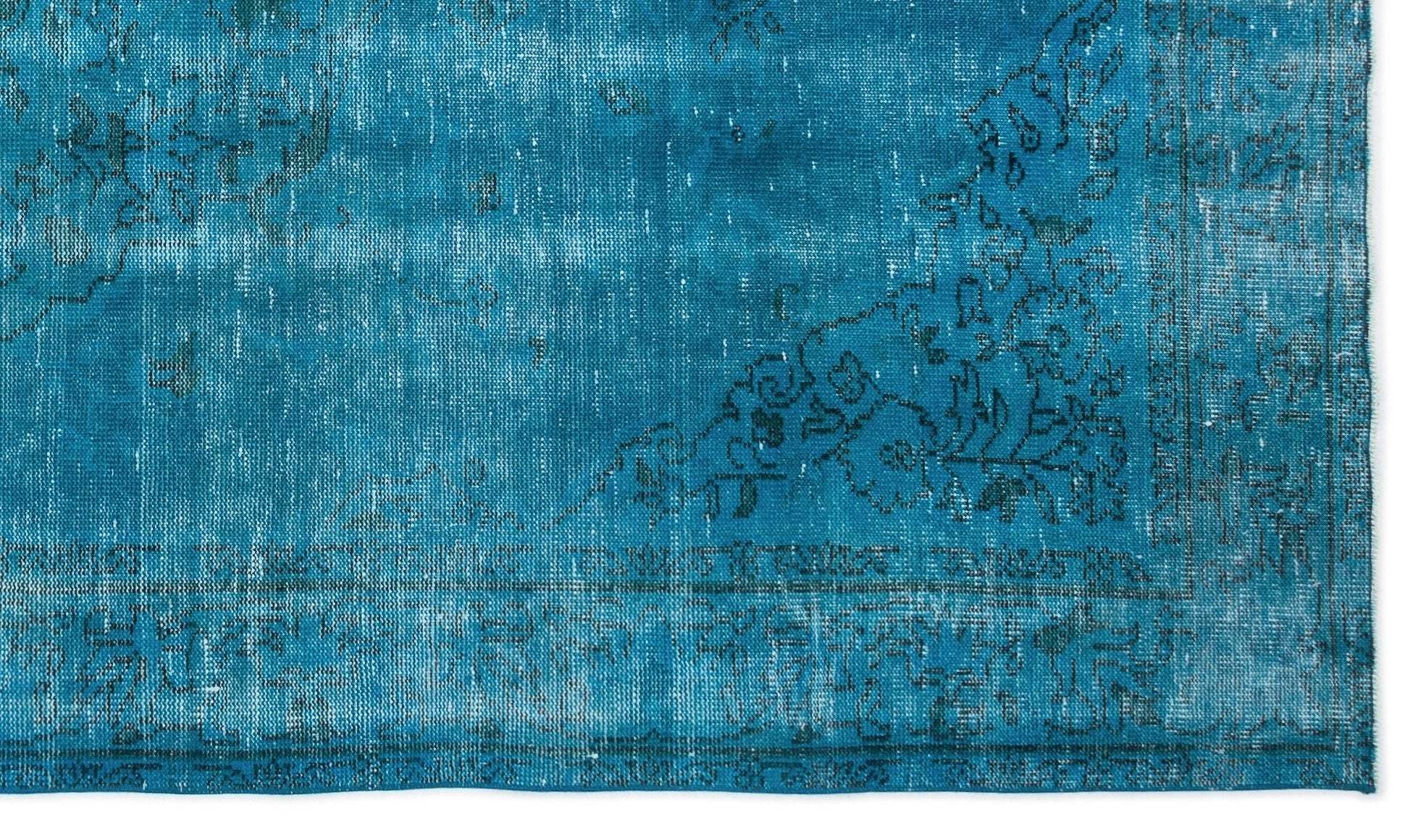 Atina 16555 Turquoise Vintage Wool Handmade Area Rug 5'4" x 9'3"