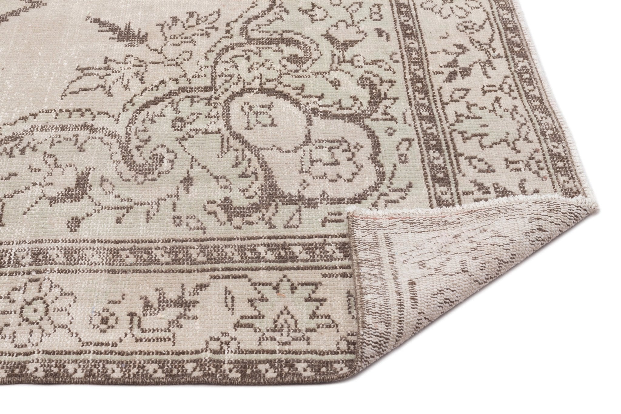Atina 16673 Beige Vintage Wool Handmade Area Rug 5'10" x 9'5"