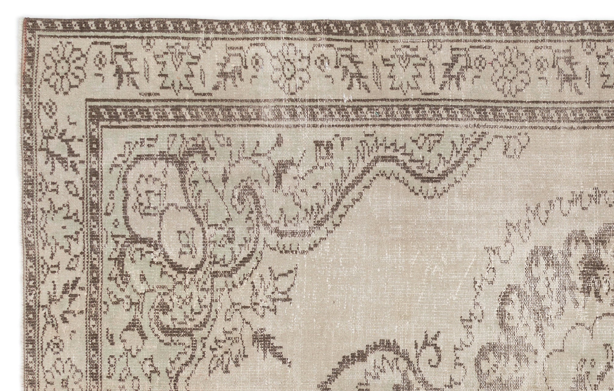 Atina 16673 Beige Vintage Wool Handmade Area Rug 5'10" x 9'5"