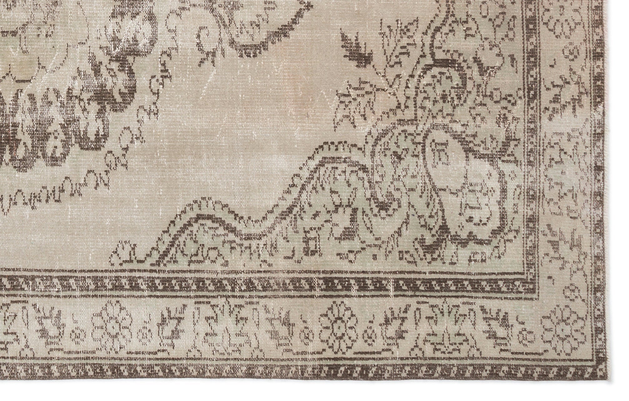 Atina 16673 Beige Vintage Wool Handmade Area Rug 5'10" x 9'5"