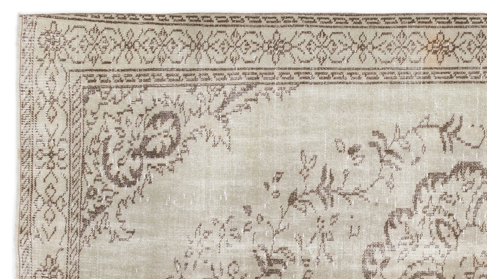 Atina 16676 Beige Vintage Wool Handmade Area Rug 5'5" x 9'6"