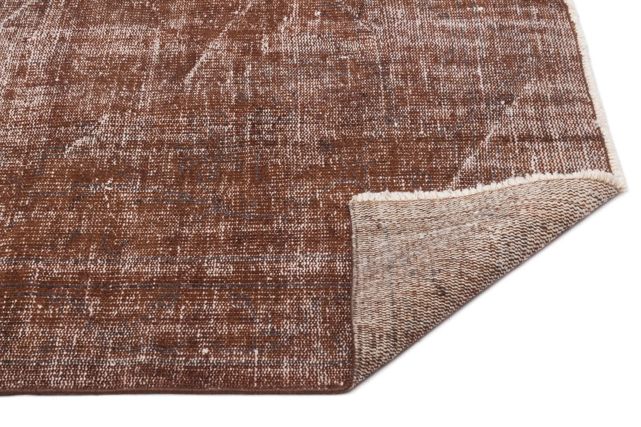 Atina 16685 Brown Vintage Wool Handmade Area Rug 4'11" x 8'3"