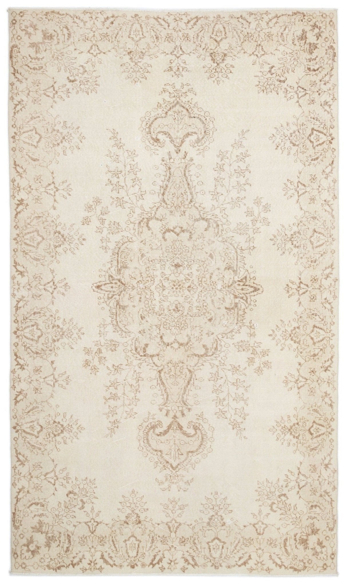 Atina 16709 Beige Vintage Wool Handmade Area Rug 5'10" x 9'11"