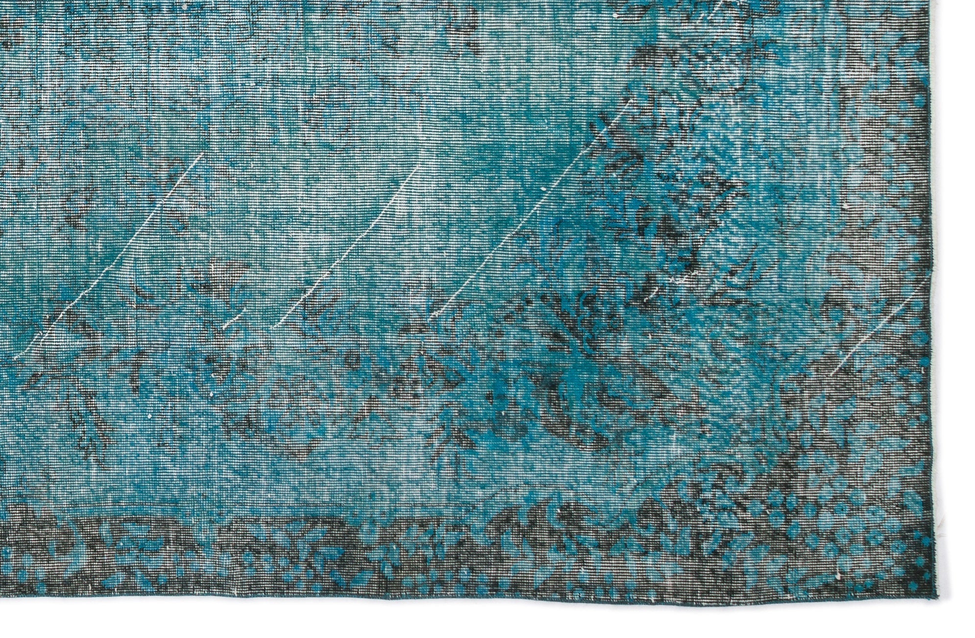 Atina 16739 Turquoise Vintage Wool Handmade Area Rug 6'2" x 9'4"