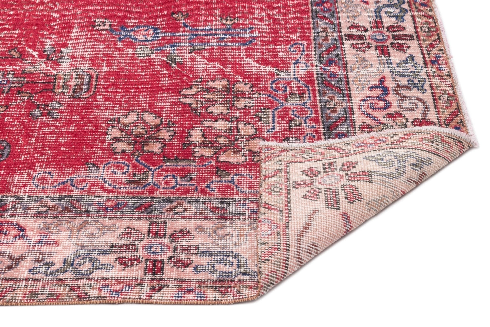 Atina 16751 Red Vintage Wool Handmade Area Rug 5'1" x 10'11"