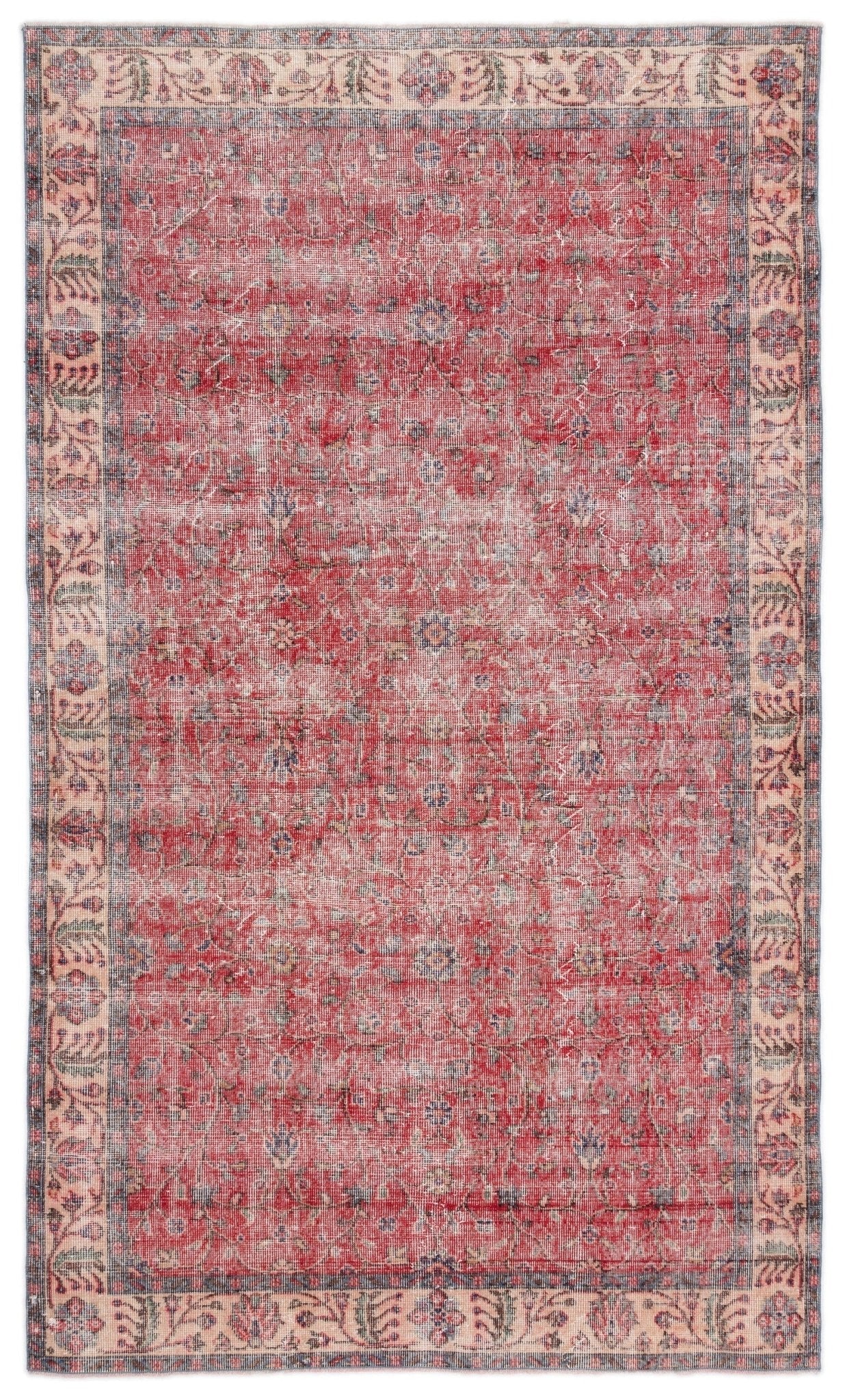 Atina 16758 Red Vintage Wool Handmade Area Rug 5'6" x 9'4"